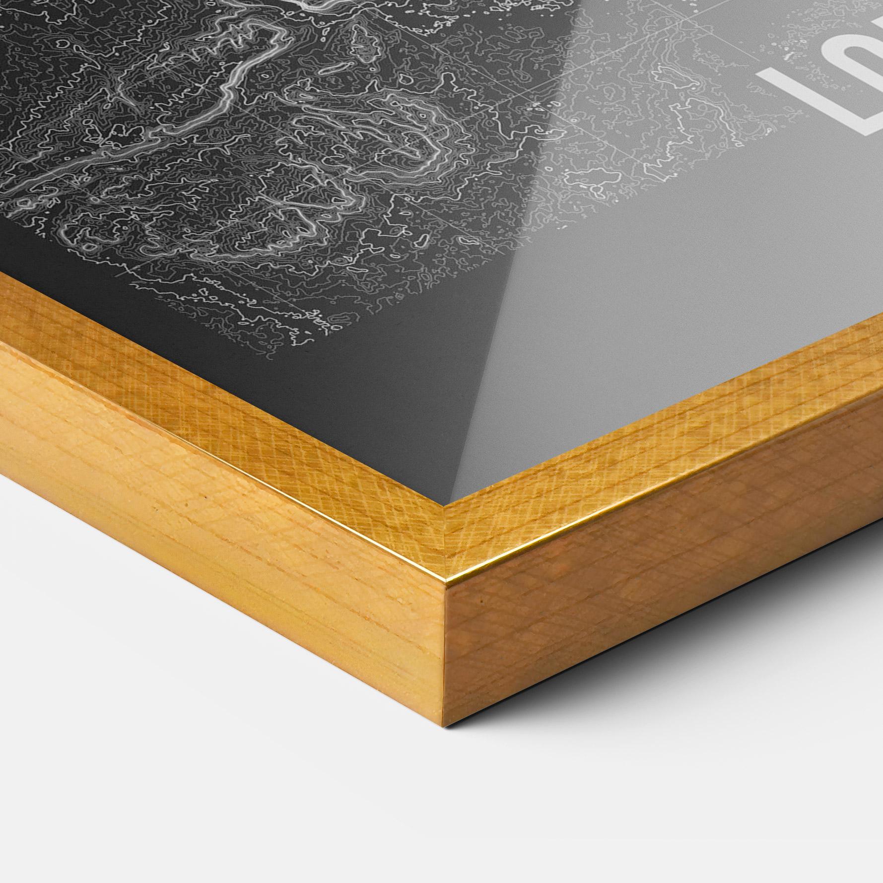 Keretezett Poszter London Grey Map mockup 3