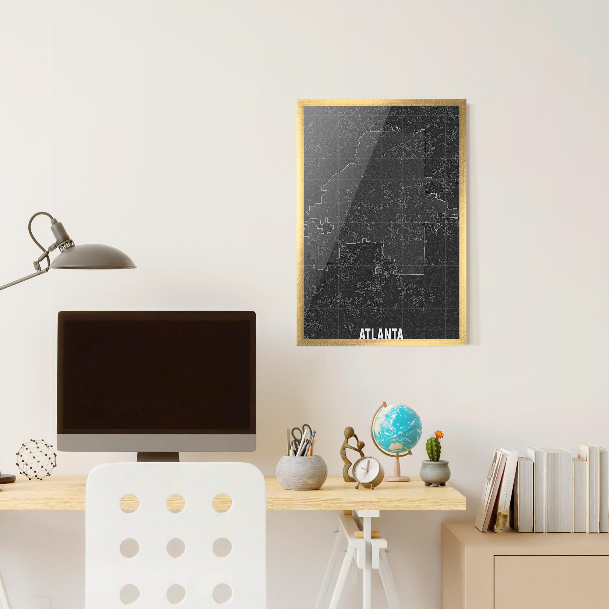 Keretezett Poszter Atlana Grey Map mockup 6