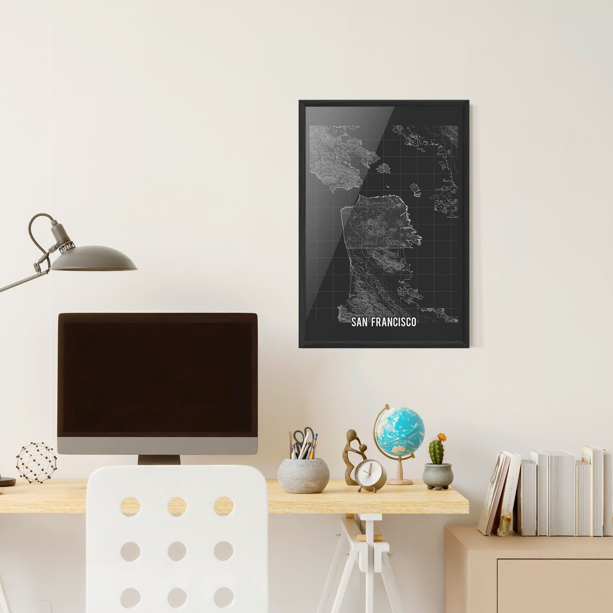 San Francisco Grey Map mockup 6