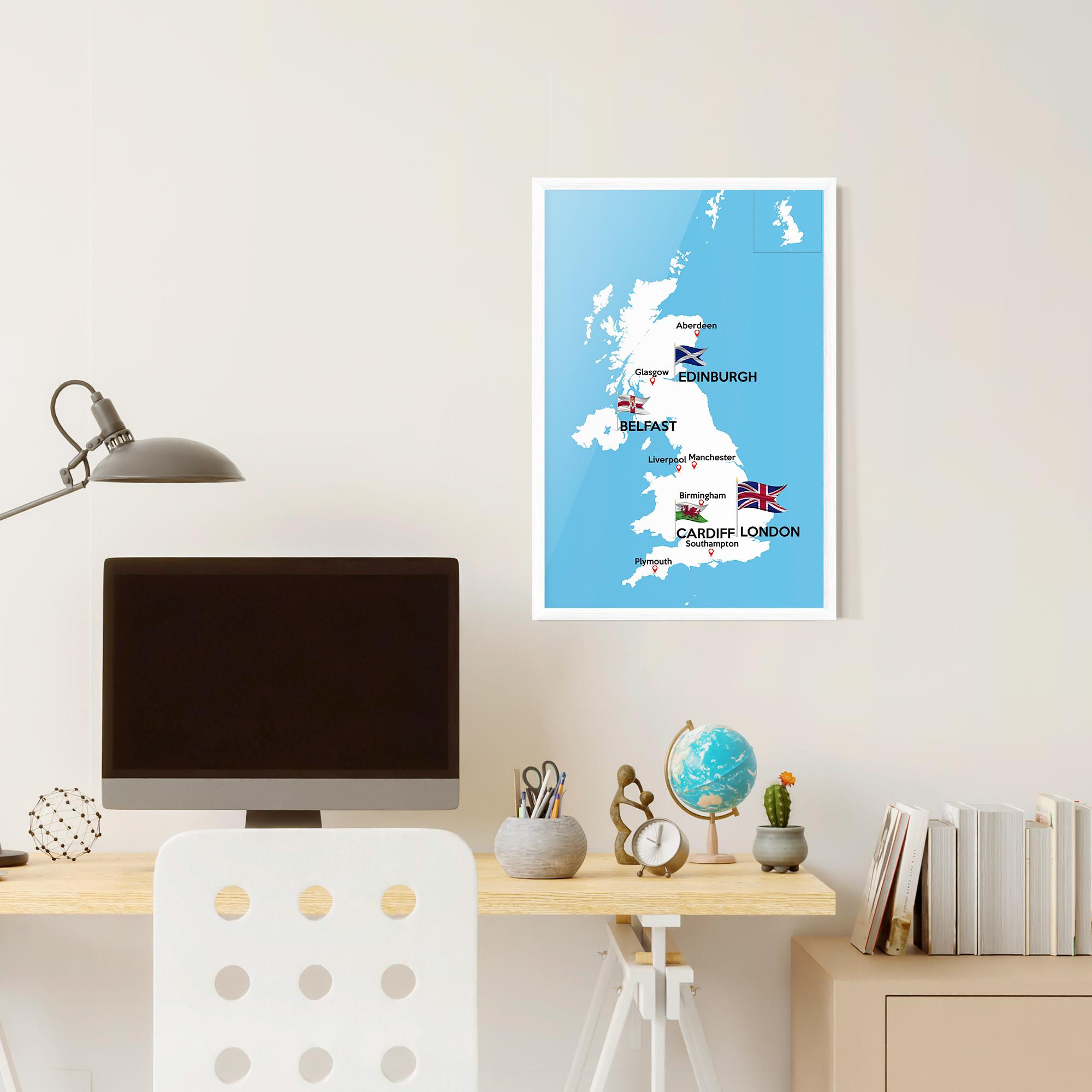 Keretezett Poszter England Map mockup 6