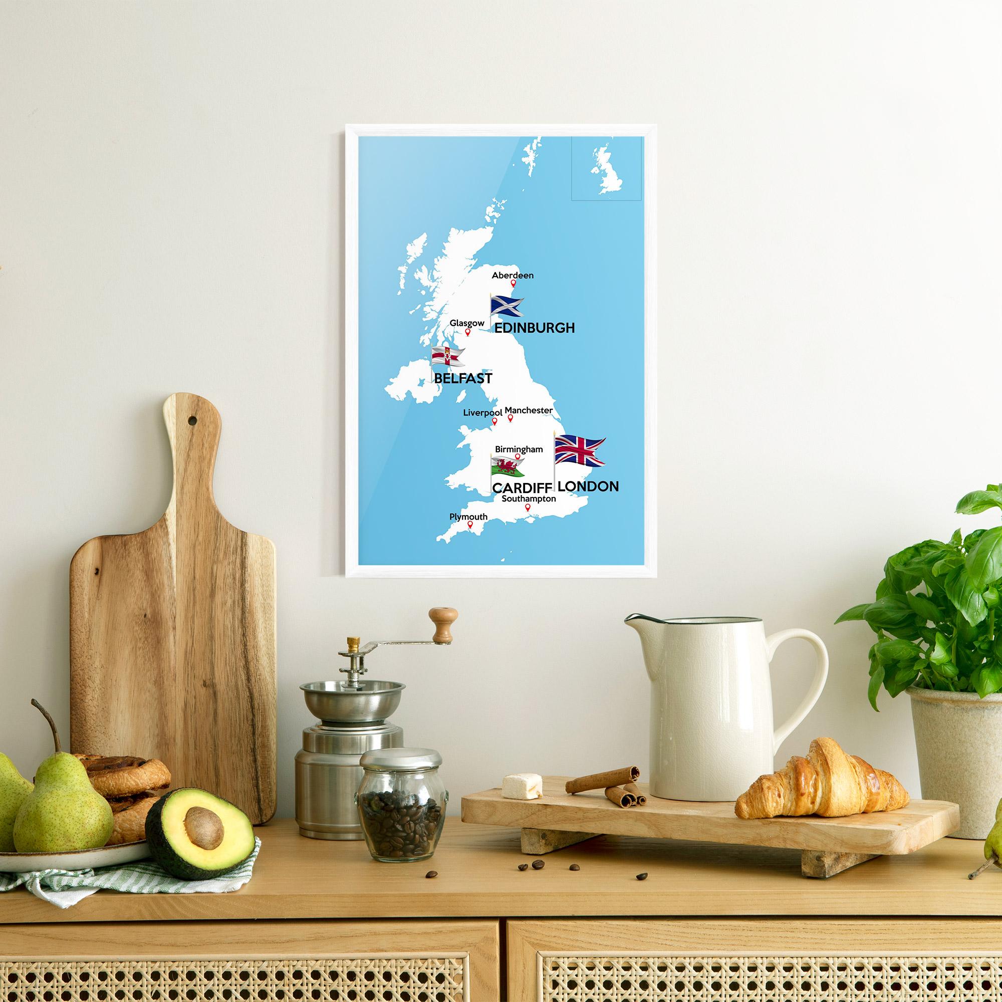 Keretezett Poszter England Map mockup 8