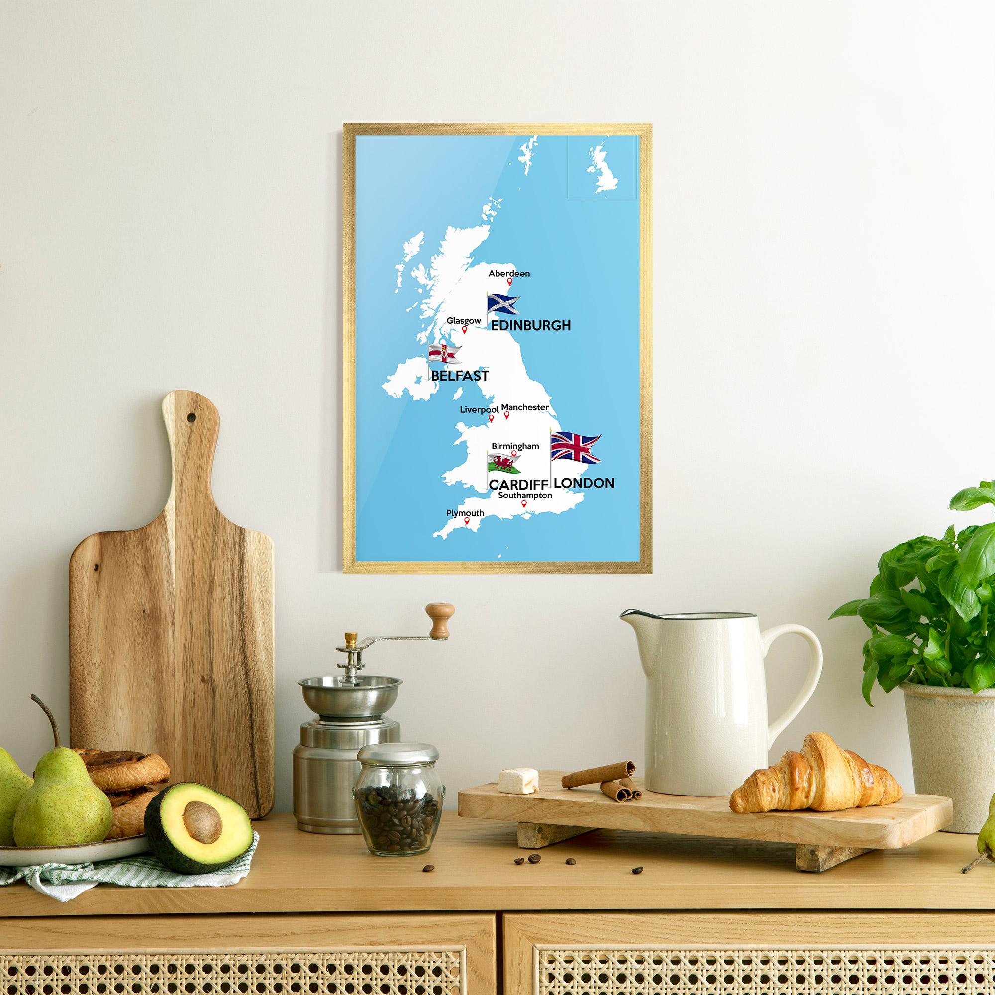 Keretezett Poszter England Map mockup 8