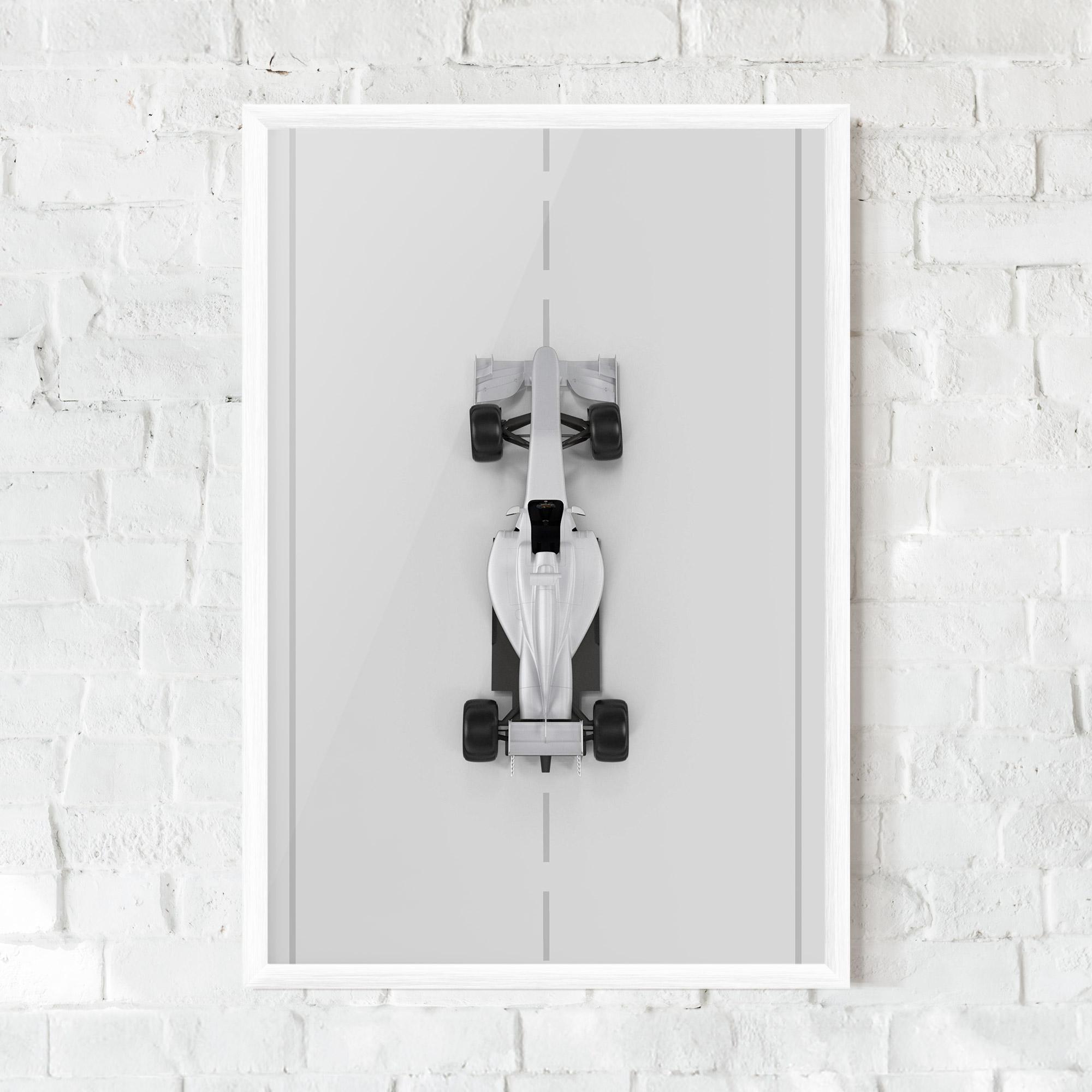 Keretezett Poszter White Formula 1 mockup 0