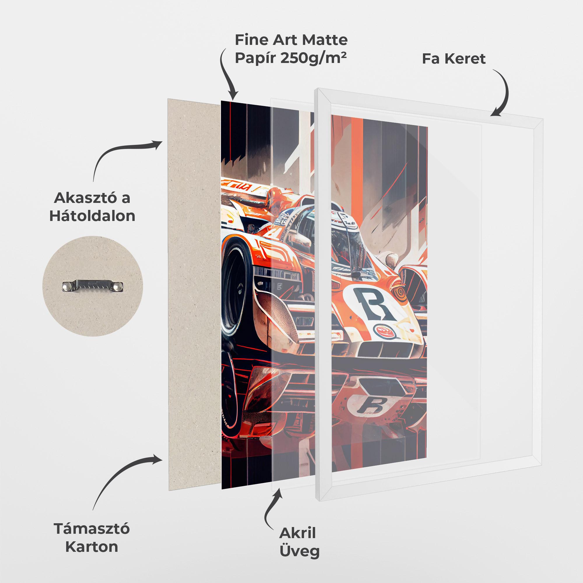 Keretezett Poszter Red White F1 mockup 1