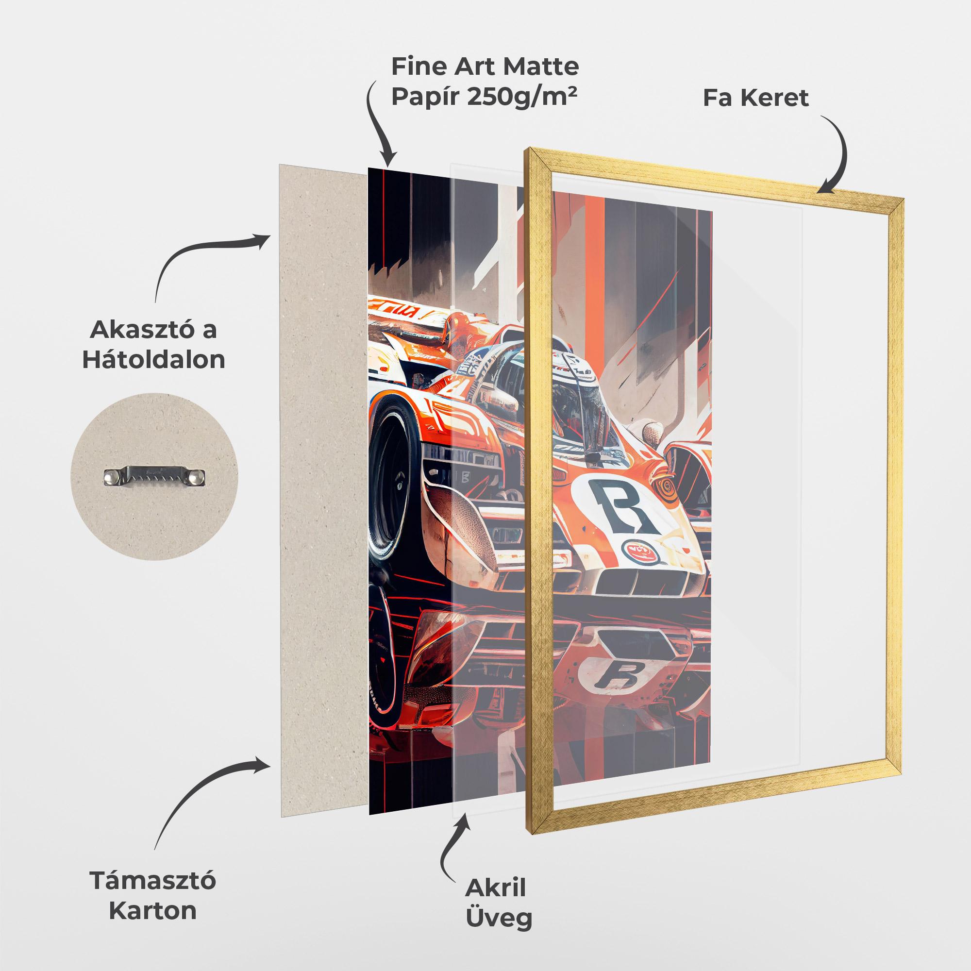 Keretezett Poszter Red White F1 mockup 1