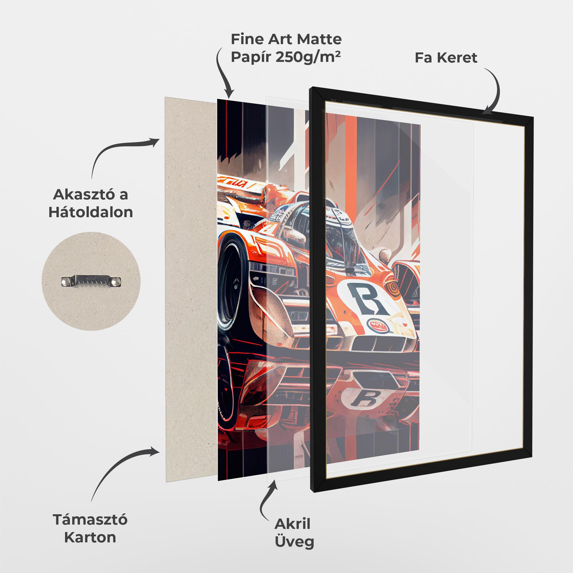 Keretezett Poszter Red White F1 mockup 1