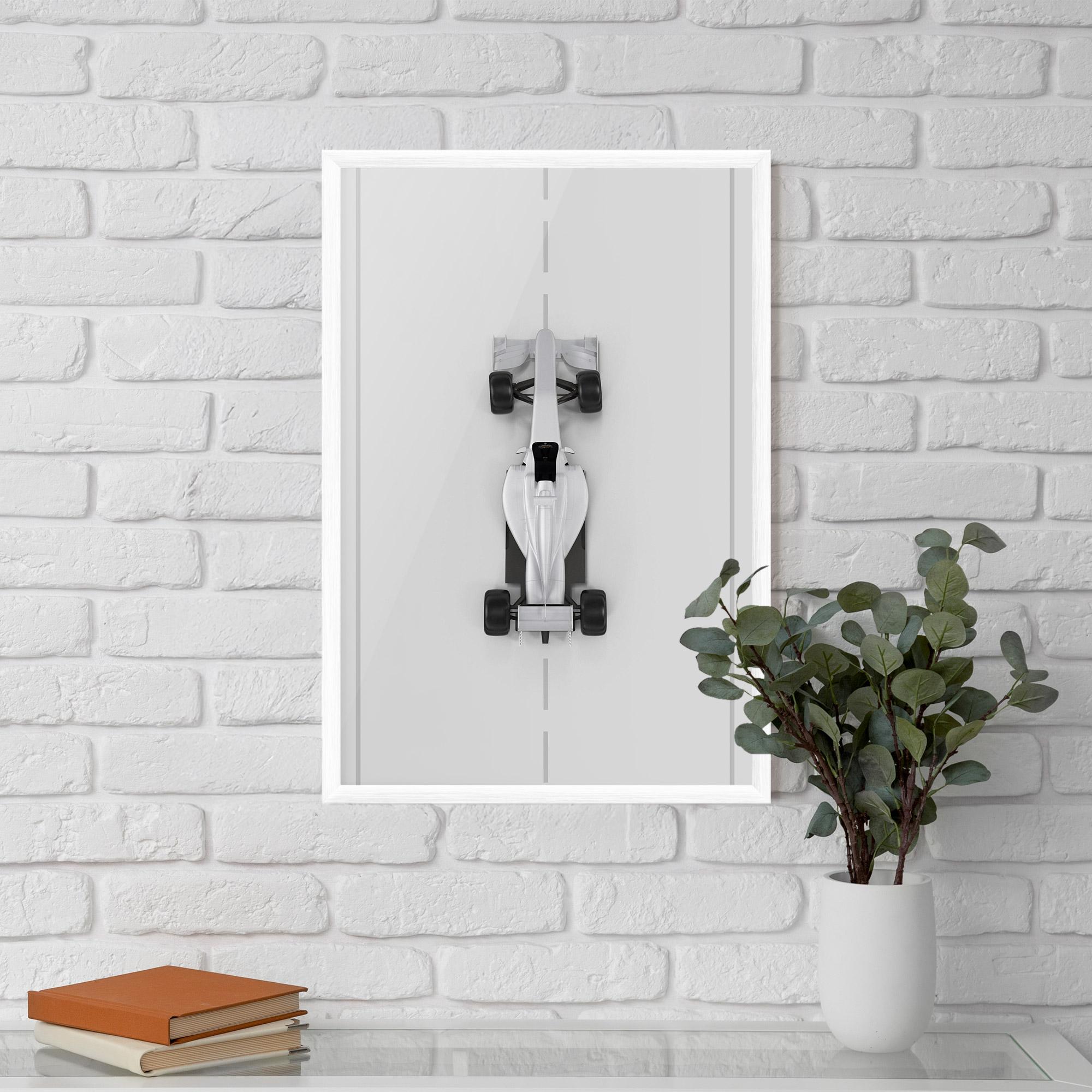 Keretezett Poszter White Formula 1 mockup 5