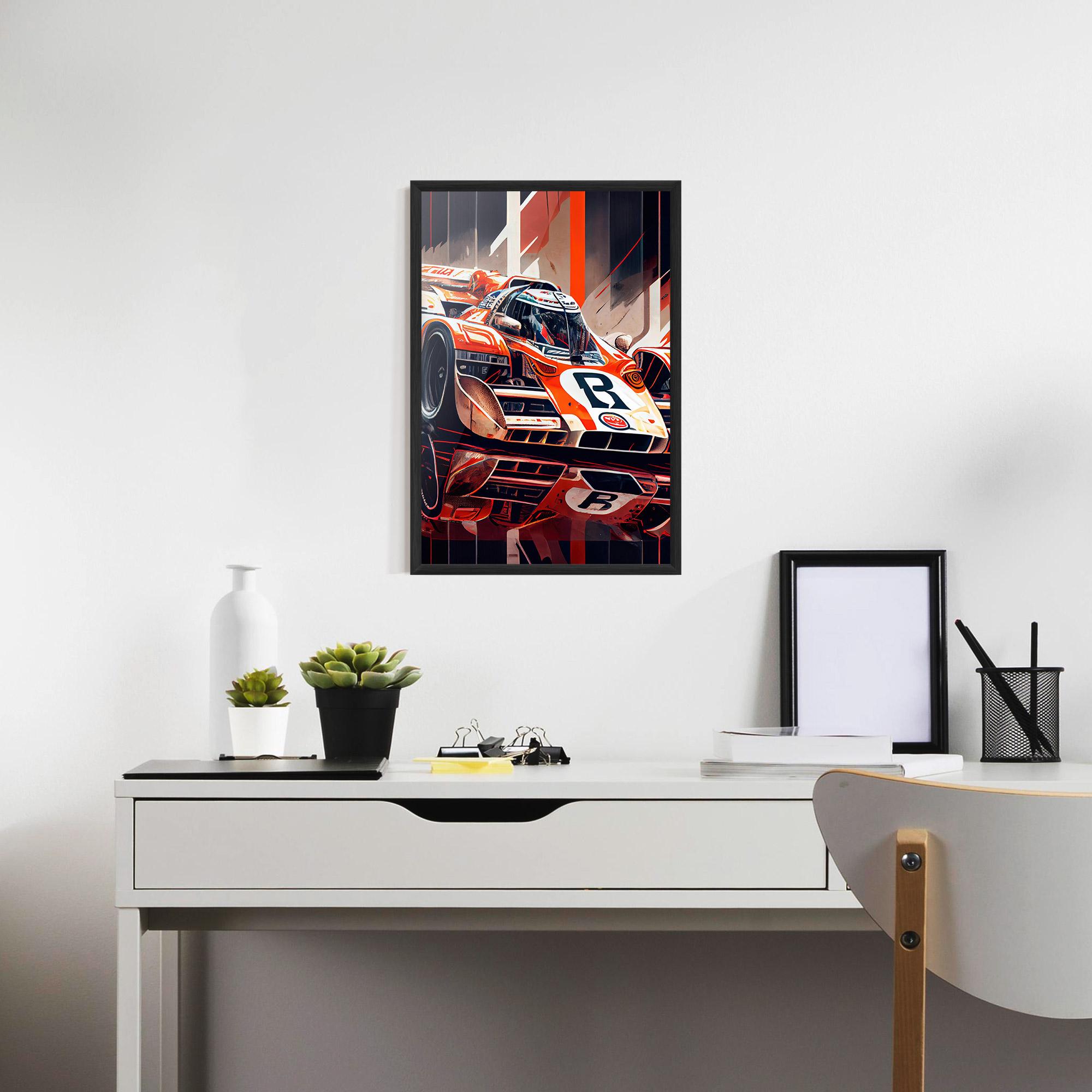 Keretezett Poszter Red White F1 mockup 7