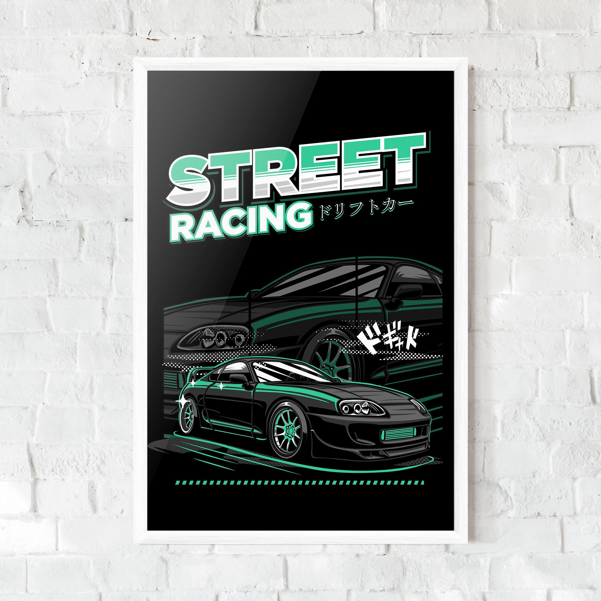 Keretezett Poszter Street Racing mockup 0