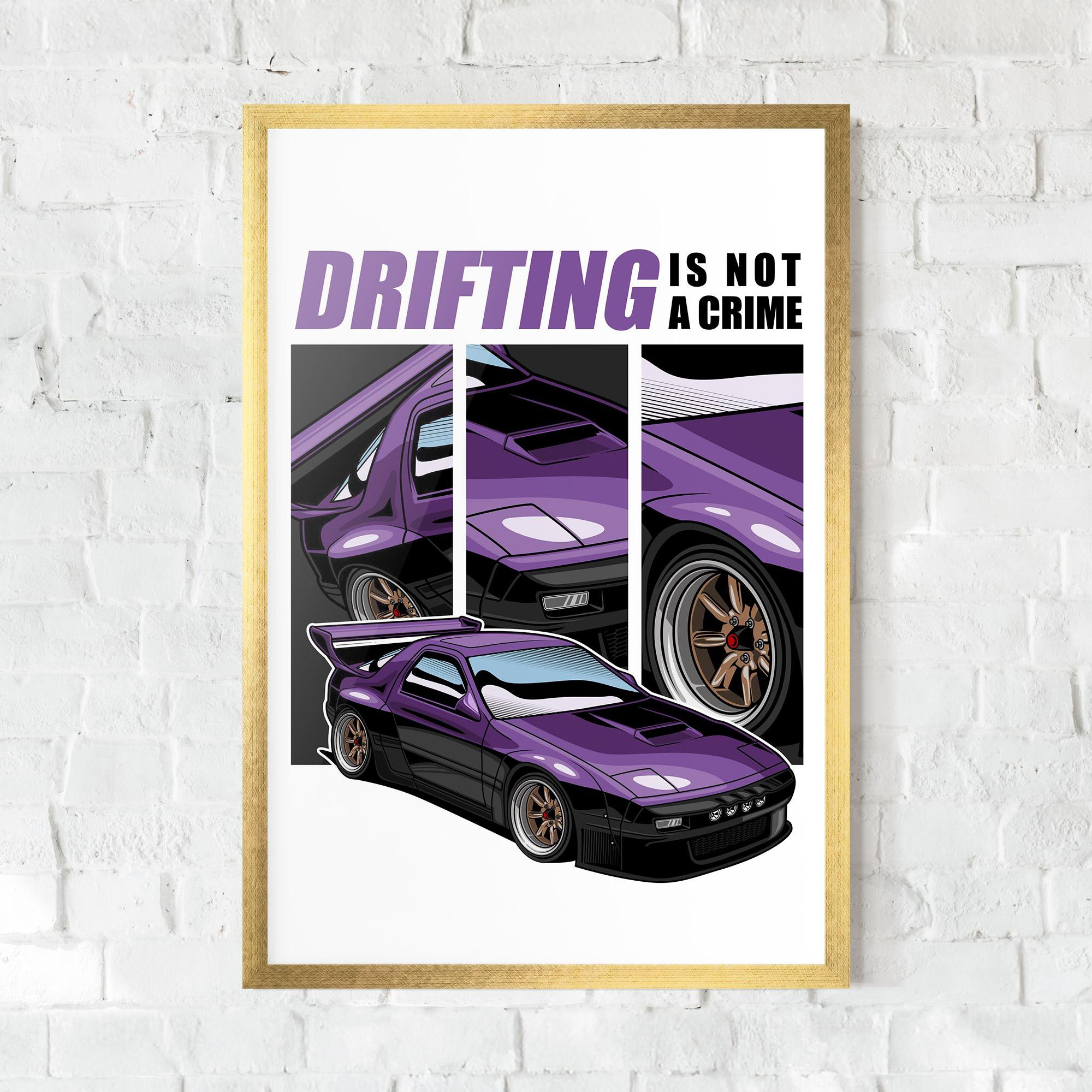 Keretezett Poszter Drift Purple Car mockup 0