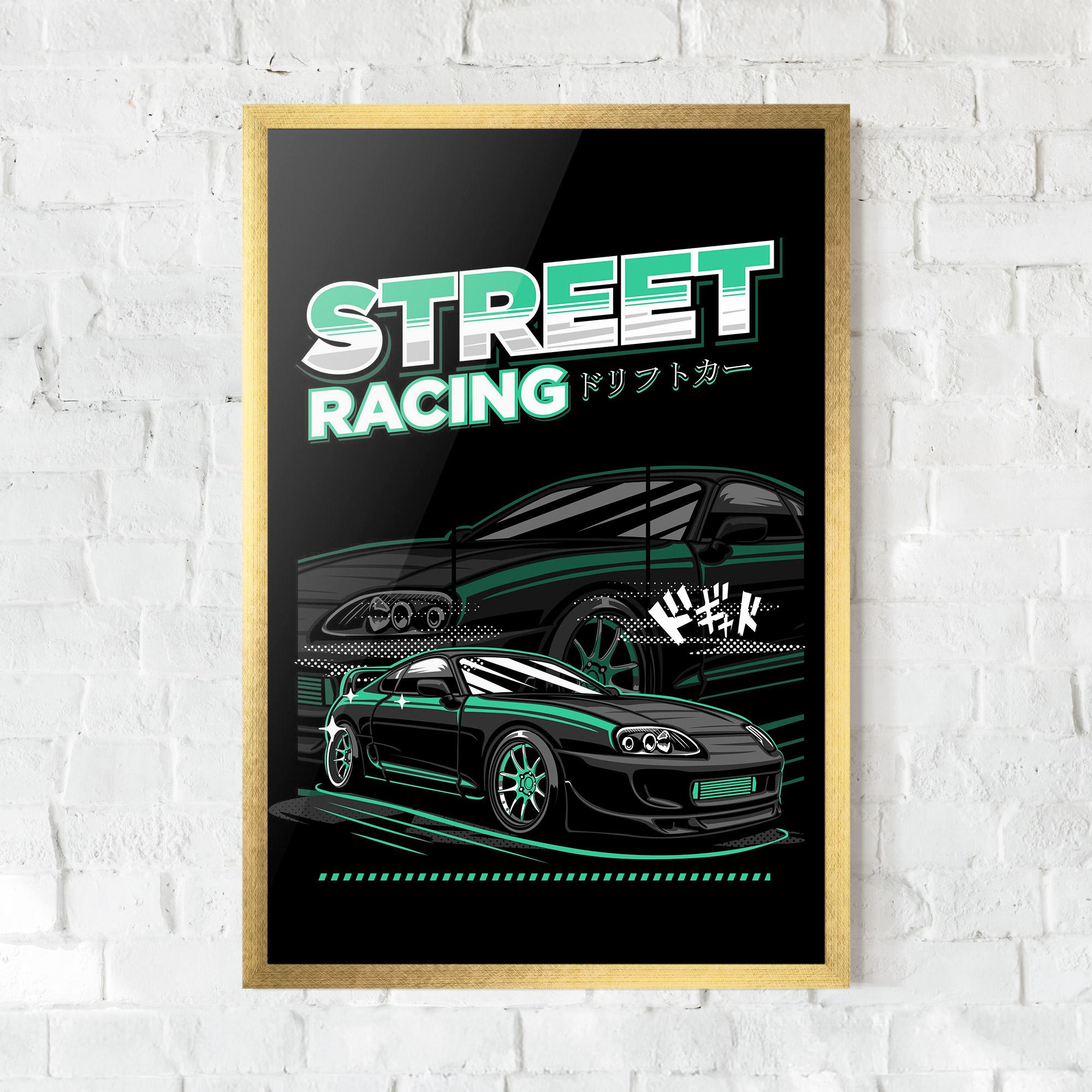 Keretezett Poszter Street Racing mockup 0