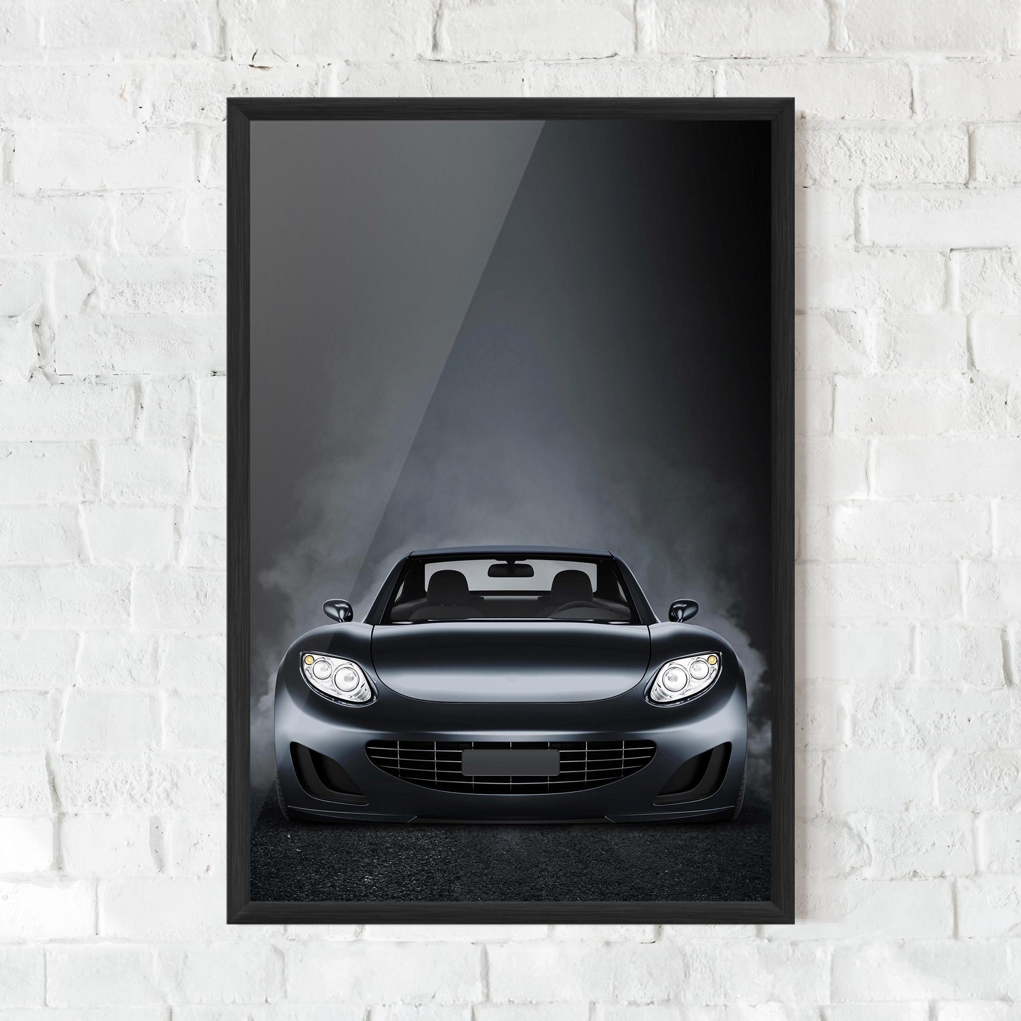 Keretezett Poszter Black Front Car mockup 0