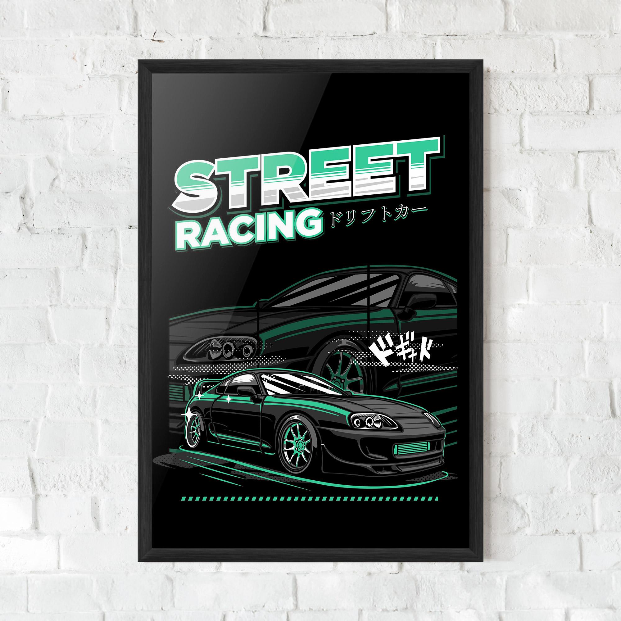 Keretezett Poszter Street Racing mockup 0