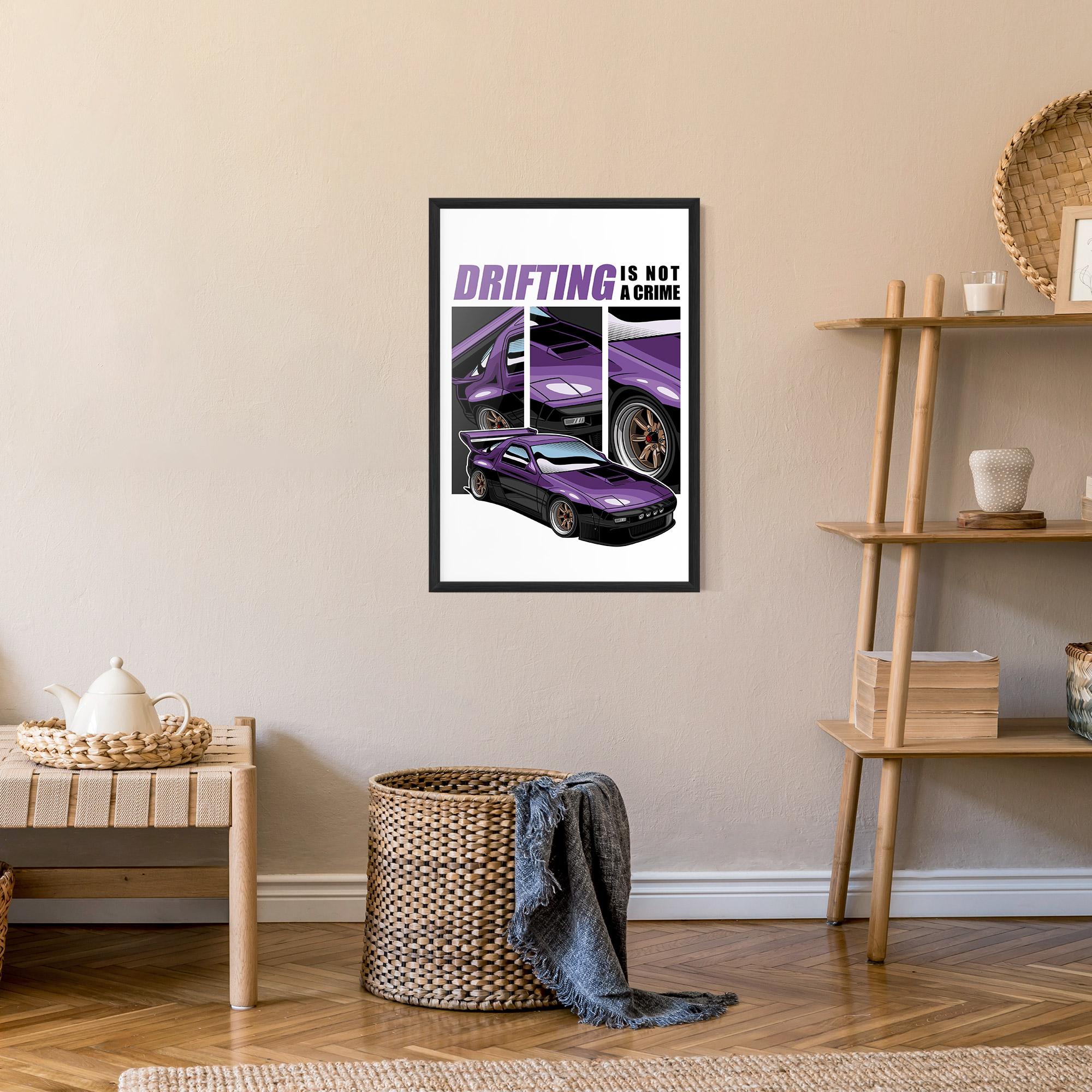 Keretezett Poszter Drift Purple Car mockup 9