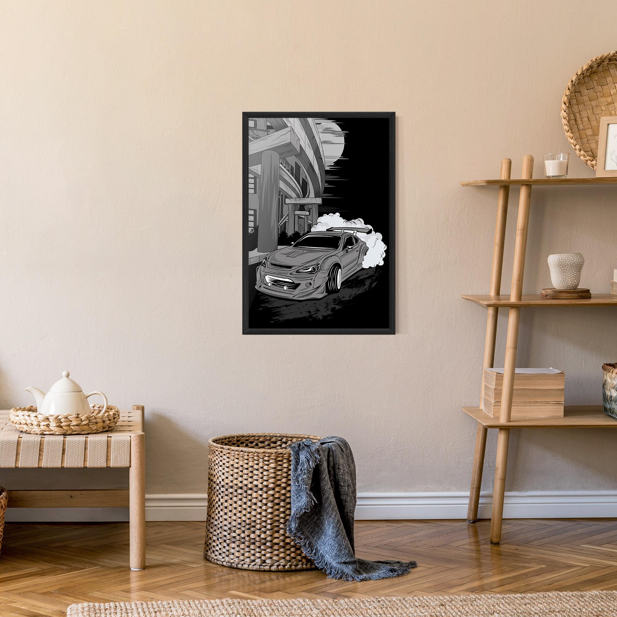 Keretezett Poszter Grey Cool Car mockup 9