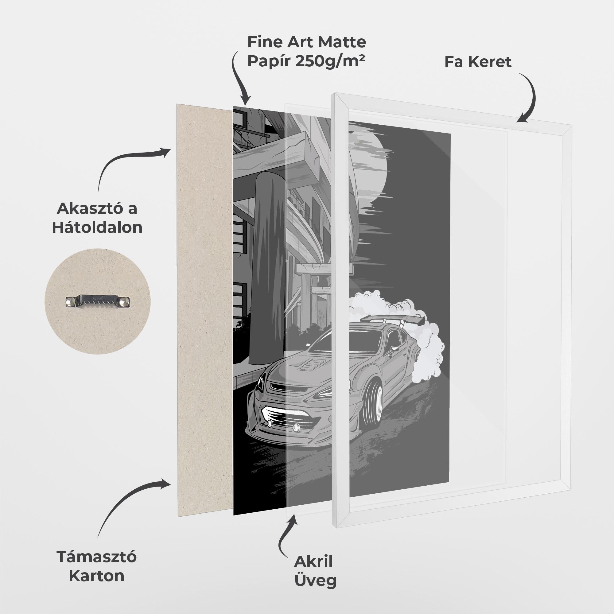 Keretezett Poszter Grey Cool Car mockup 1