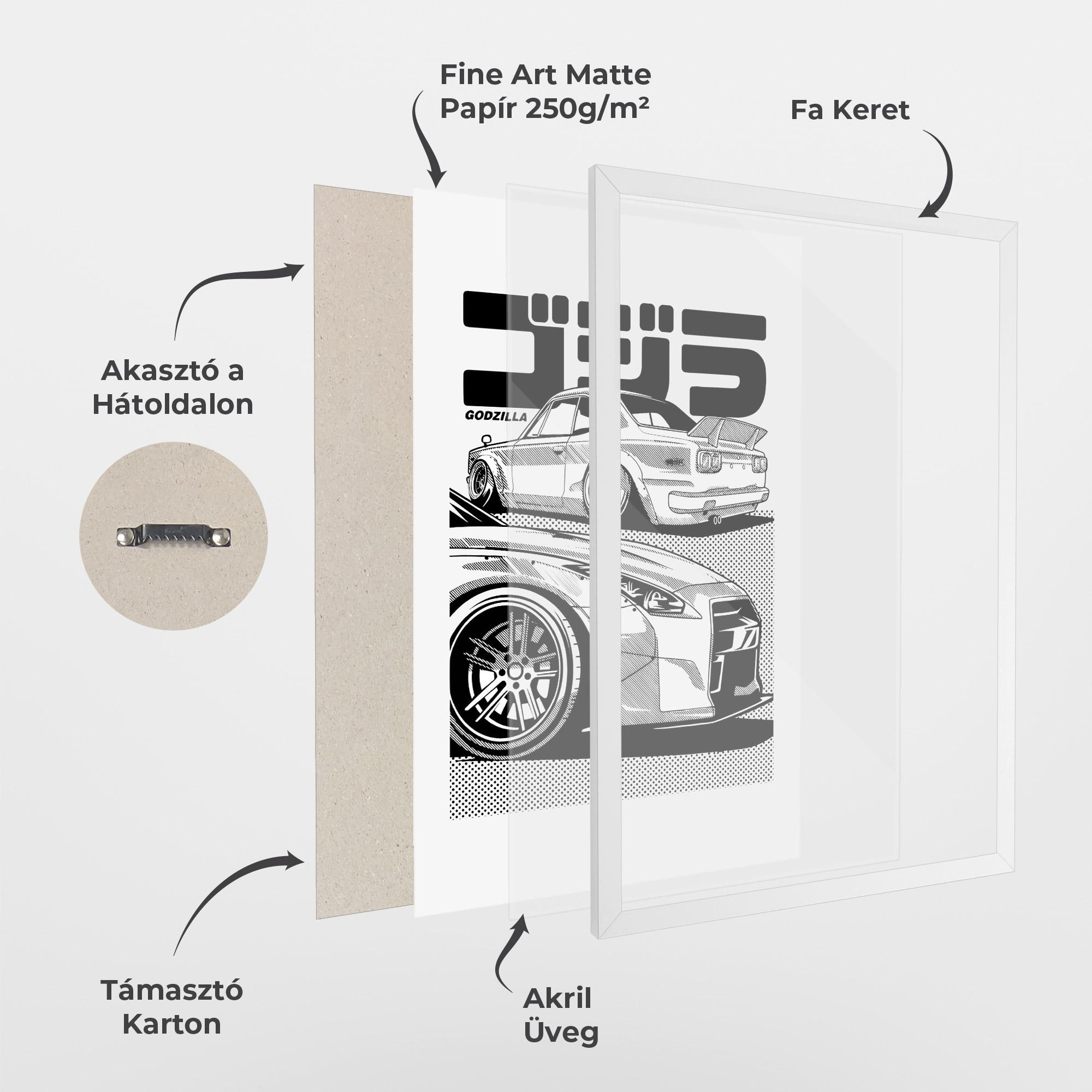 Keretezett Poszter Japanese Car mockup 1