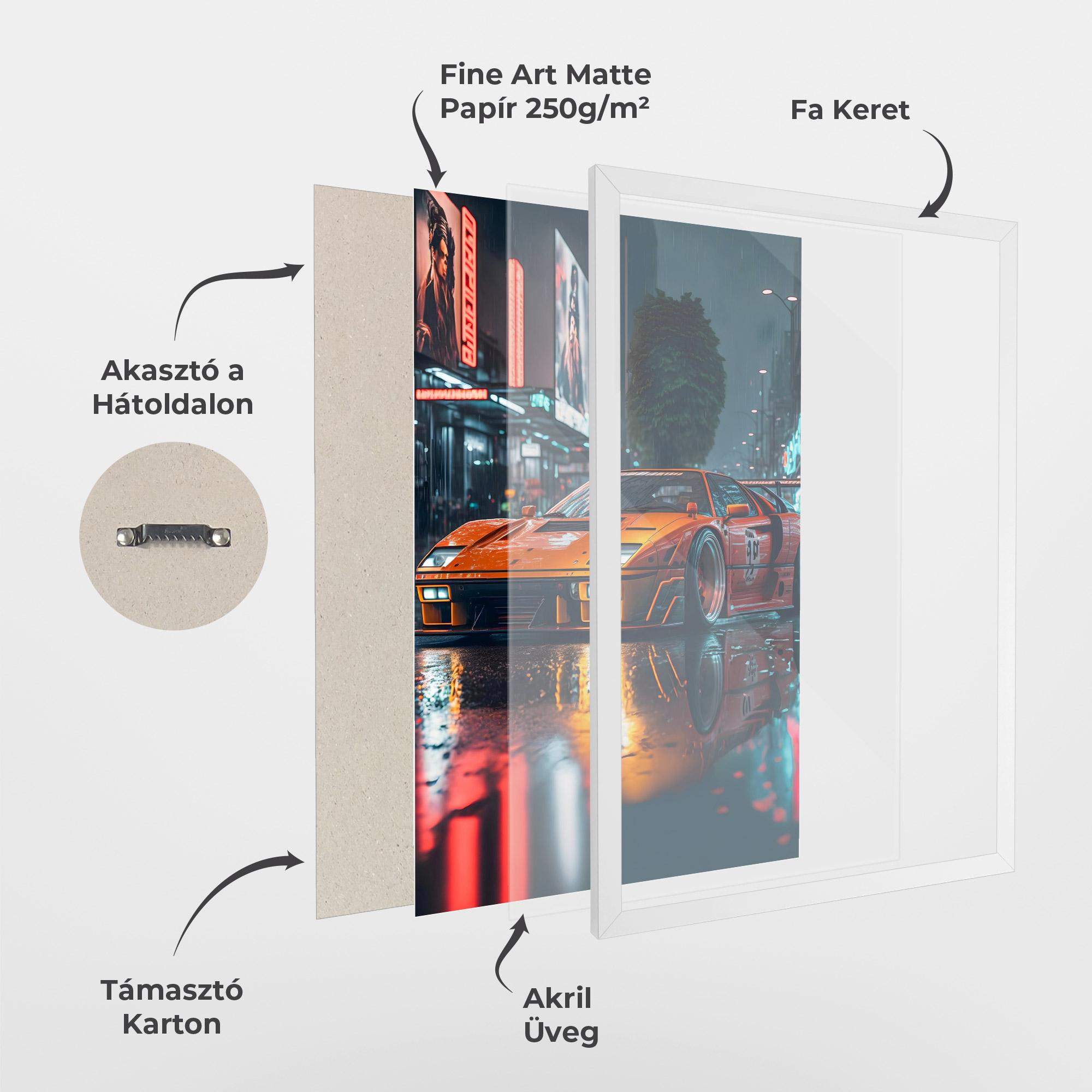 Keretezett Poszter Orange Super Car mockup 1