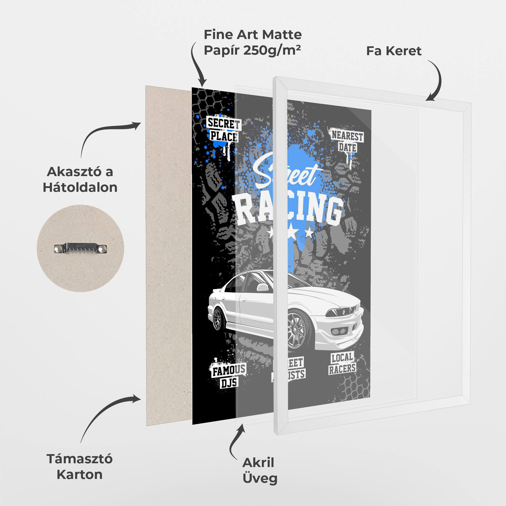 Keretezett Poszter Street Racing Art mockup 1