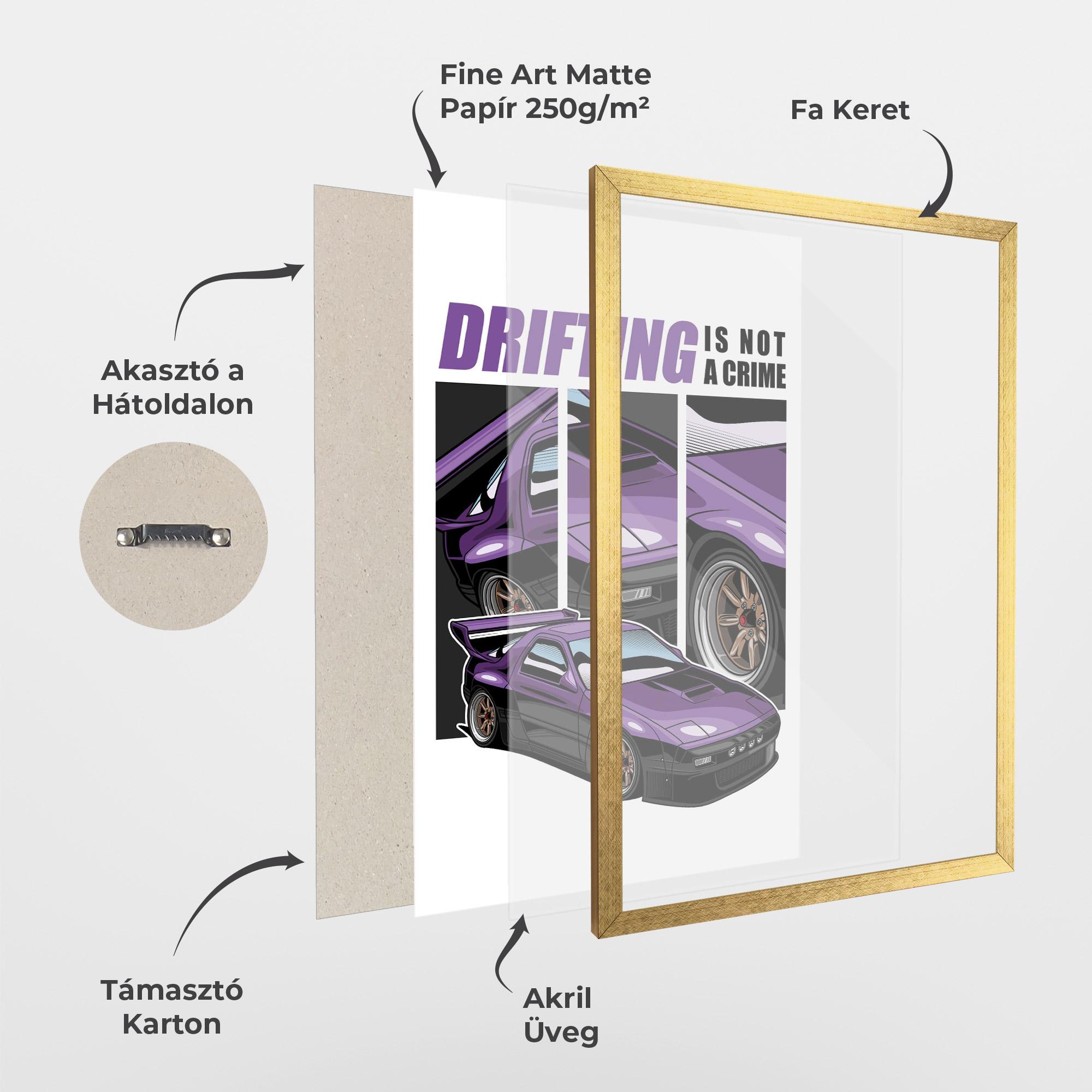 Keretezett Poszter Drift Purple Car mockup 1