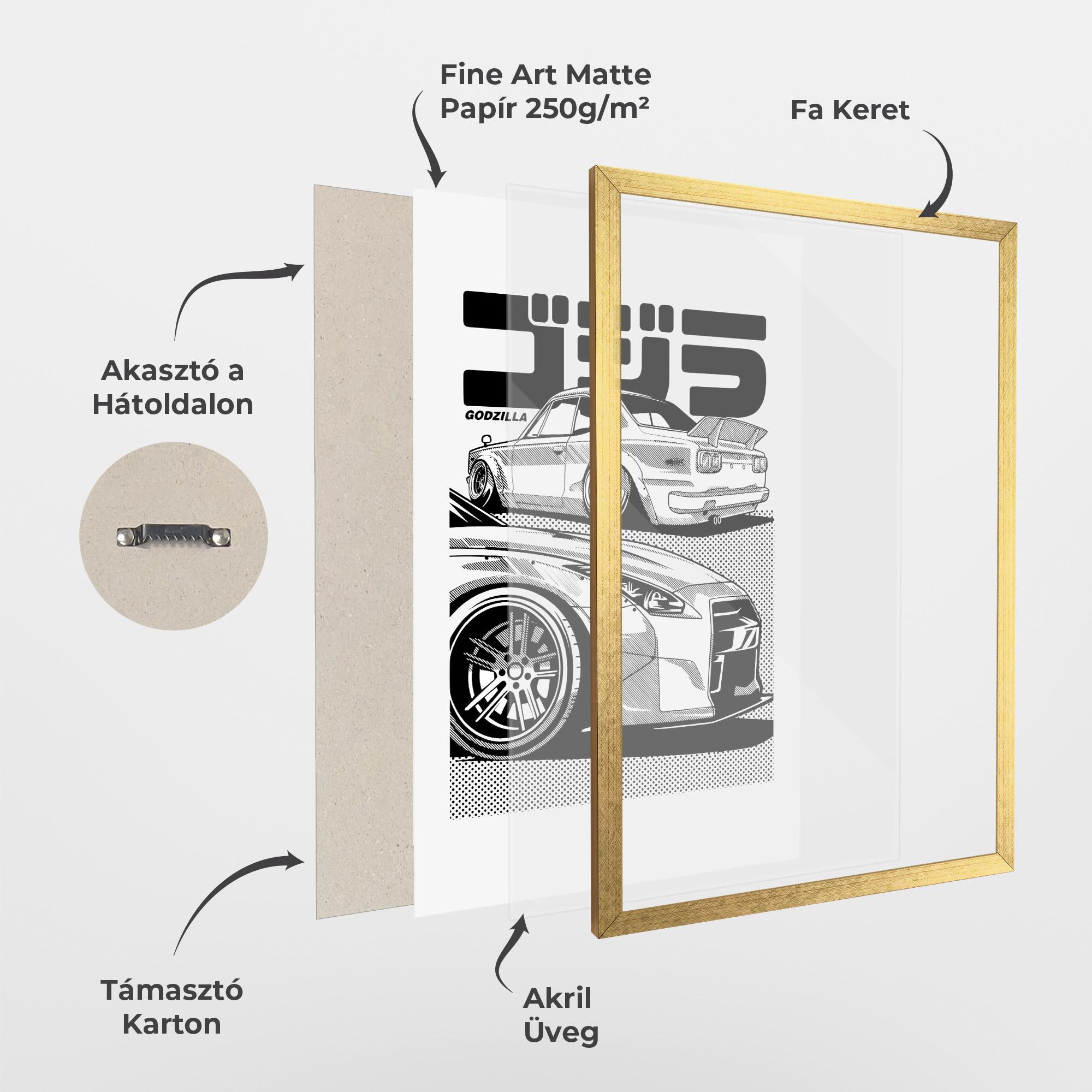 Keretezett Poszter Japanese Car mockup 1