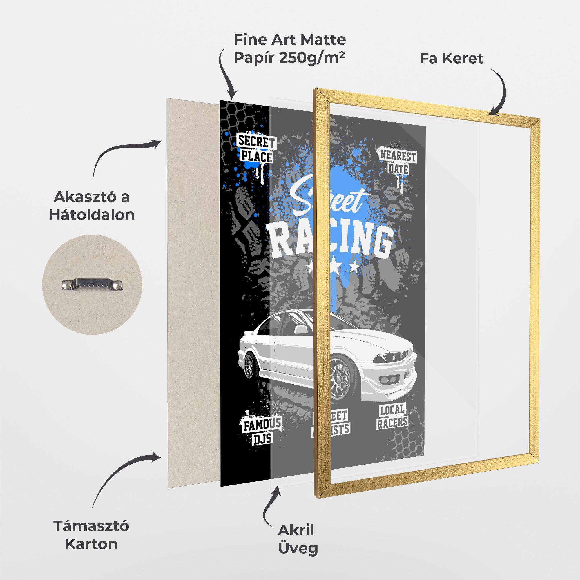 Keretezett Poszter Street Racing Art mockup 1