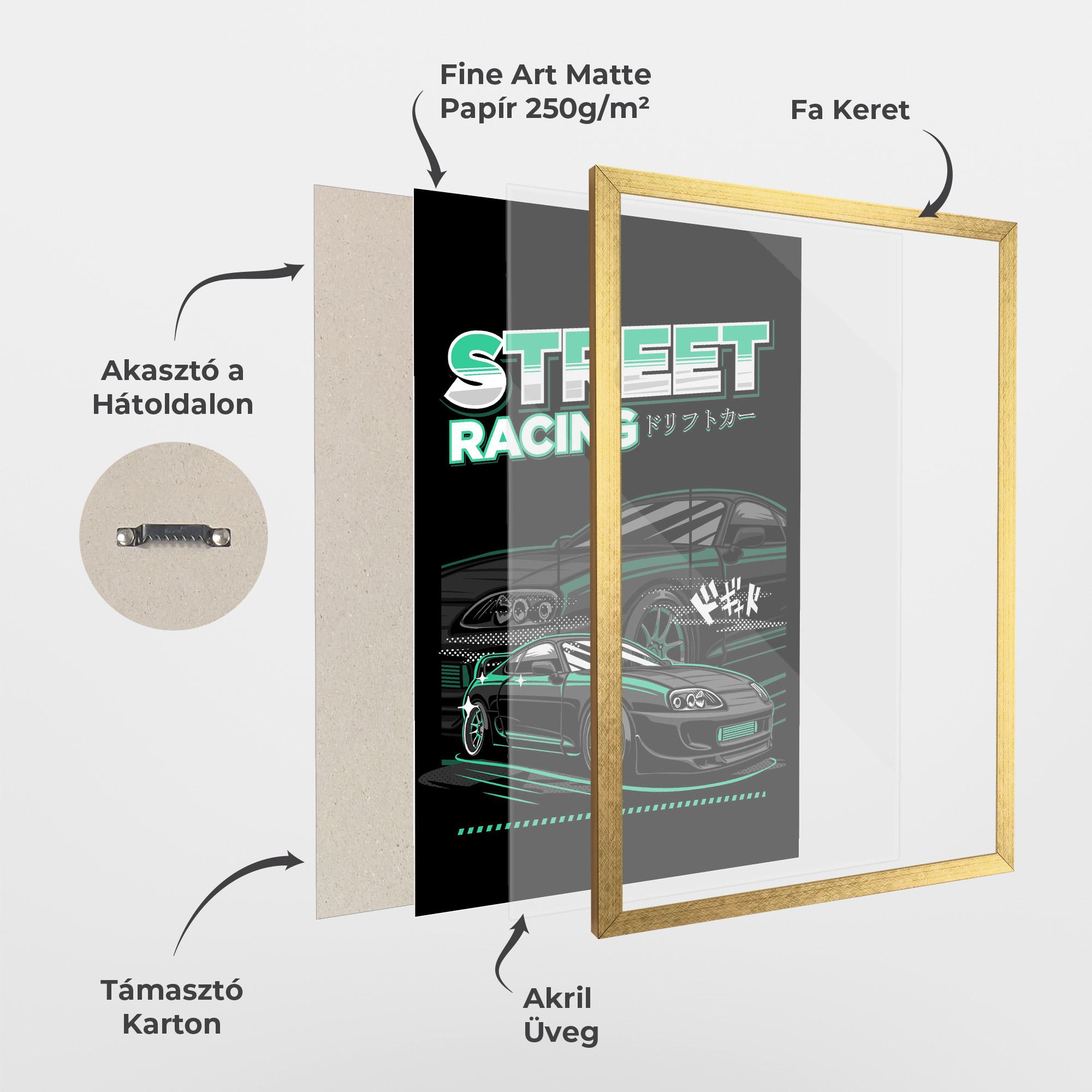 Keretezett Poszter Street Racing mockup 1