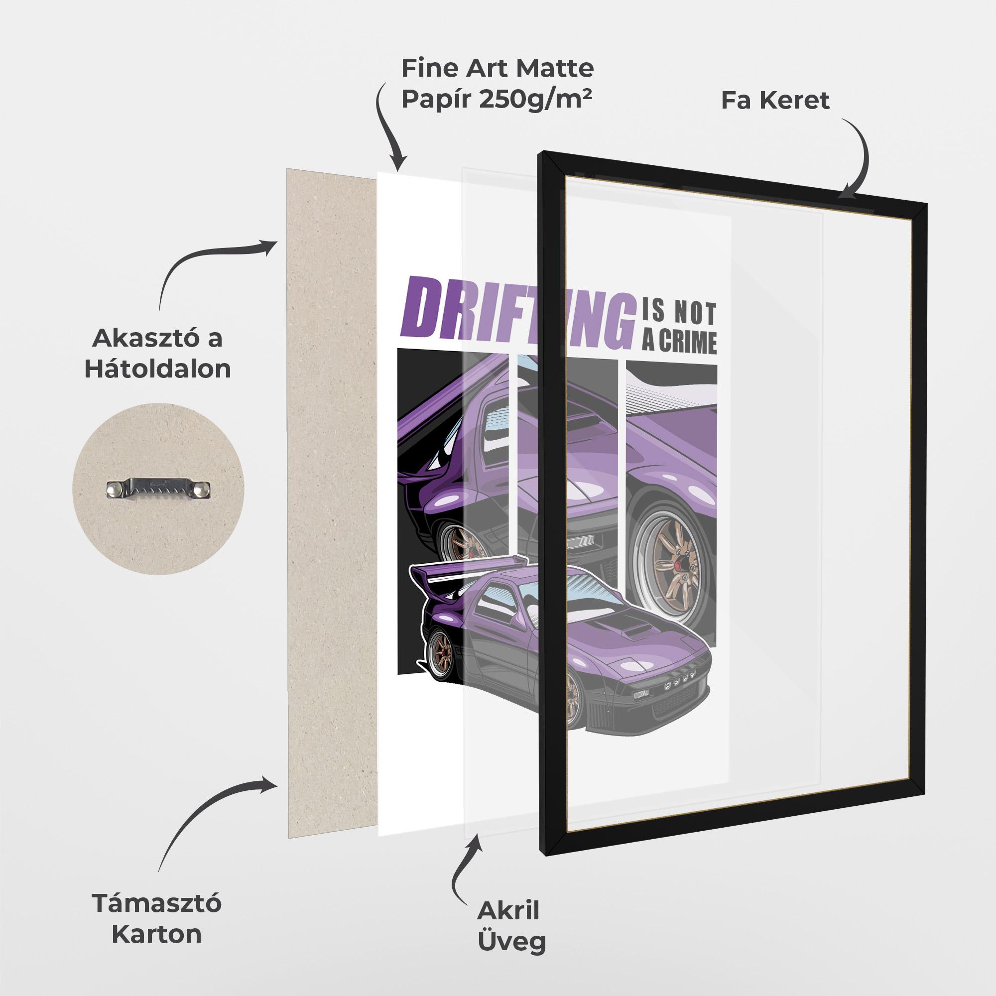 Keretezett Poszter Drift Purple Car mockup 1
