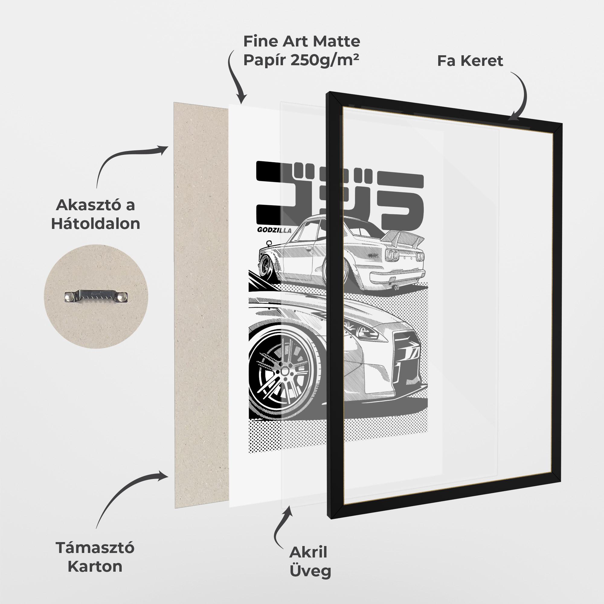 Keretezett Poszter Japanese Car mockup 1