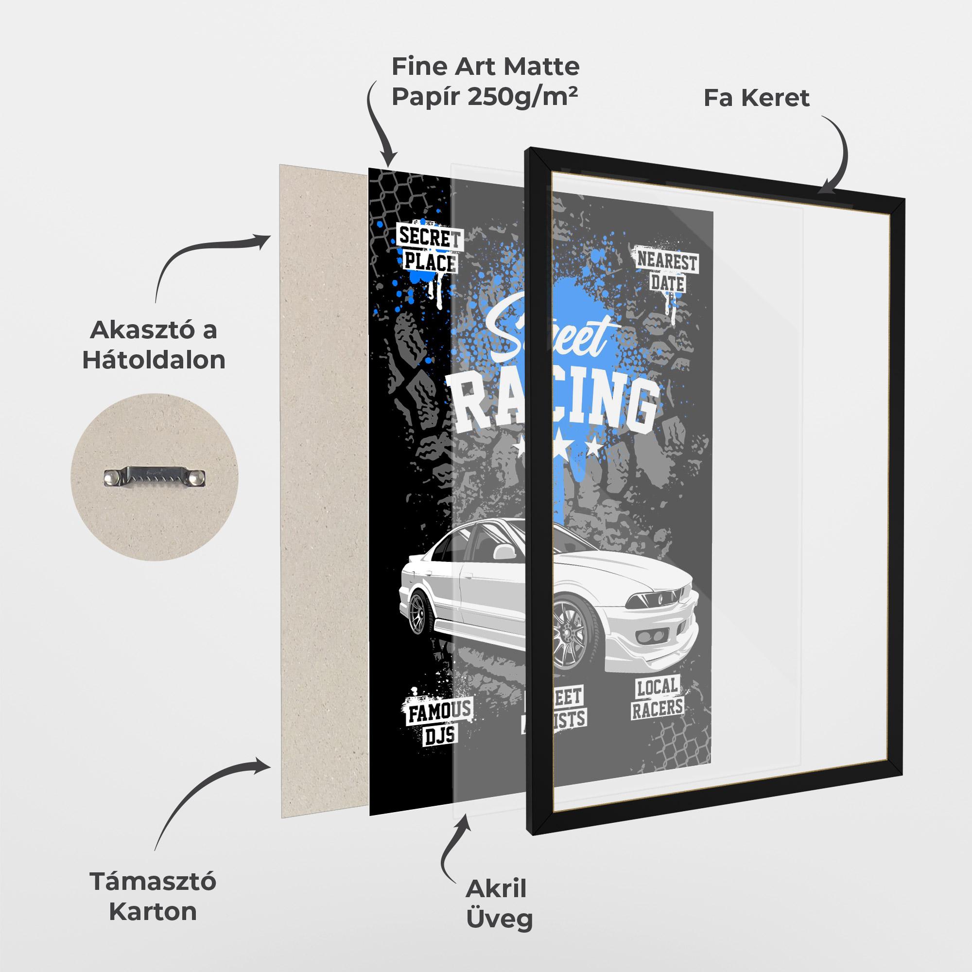 Keretezett Poszter Street Racing Art mockup 1