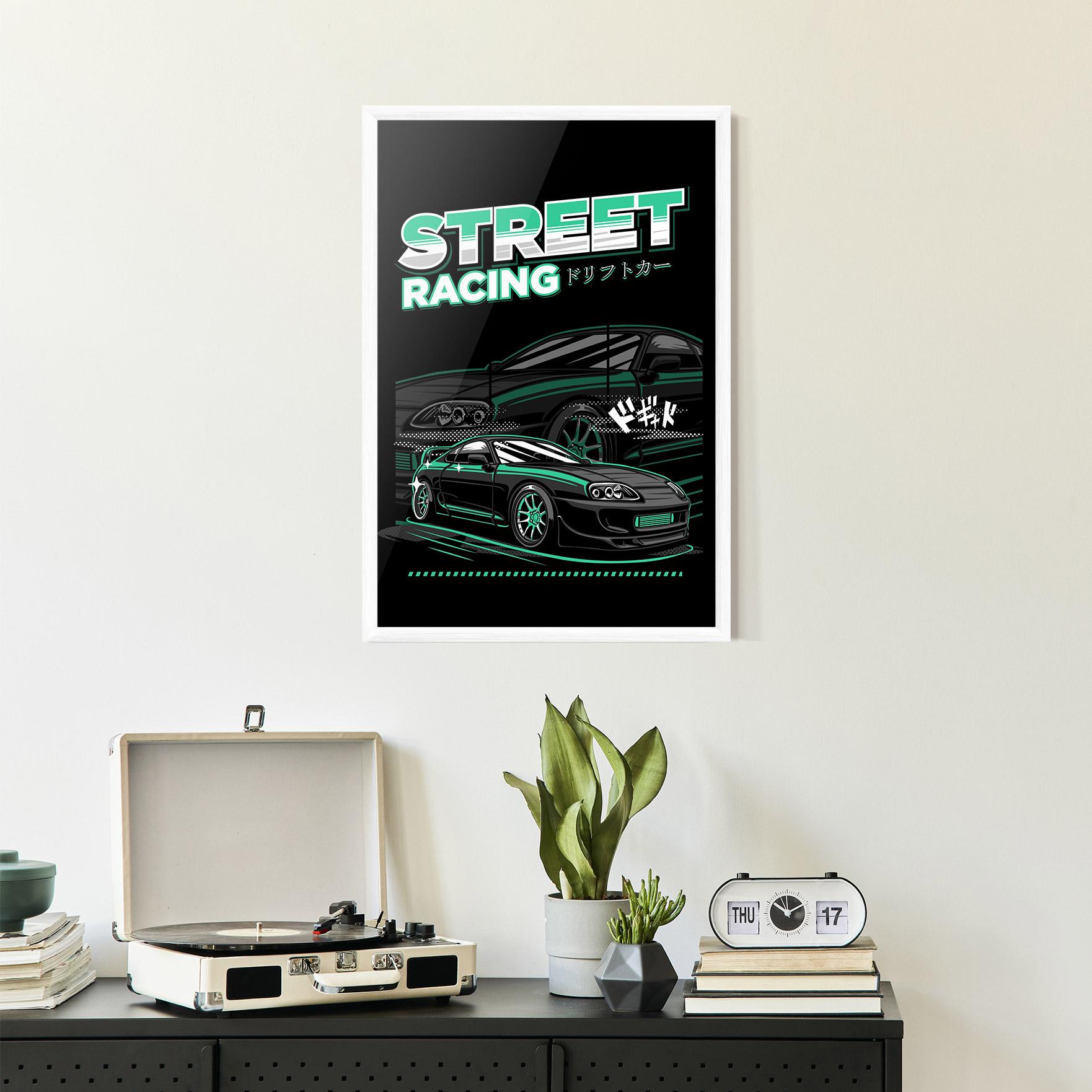 Keretezett Poszter Street Racing mockup 2