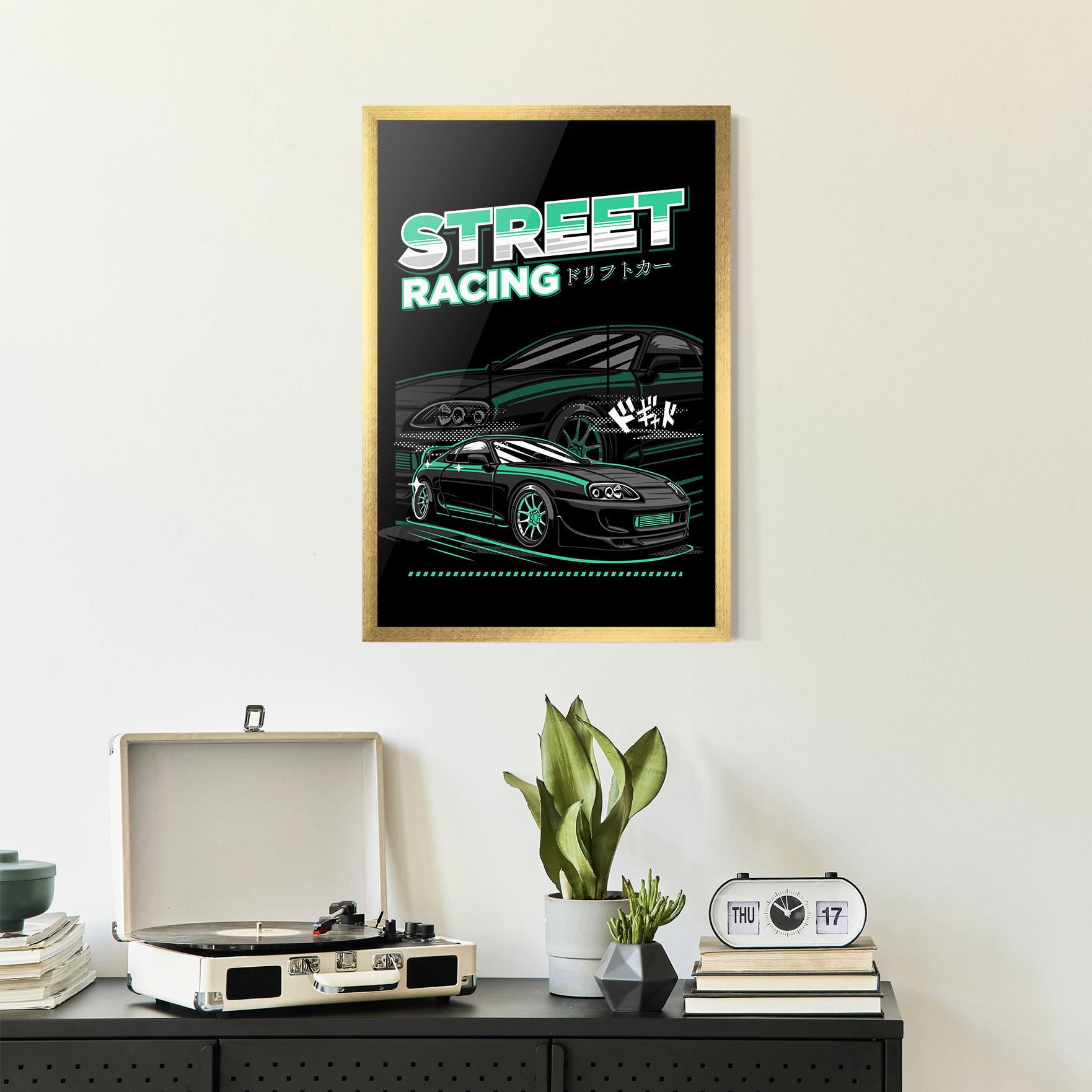 Keretezett Poszter Street Racing mockup 2