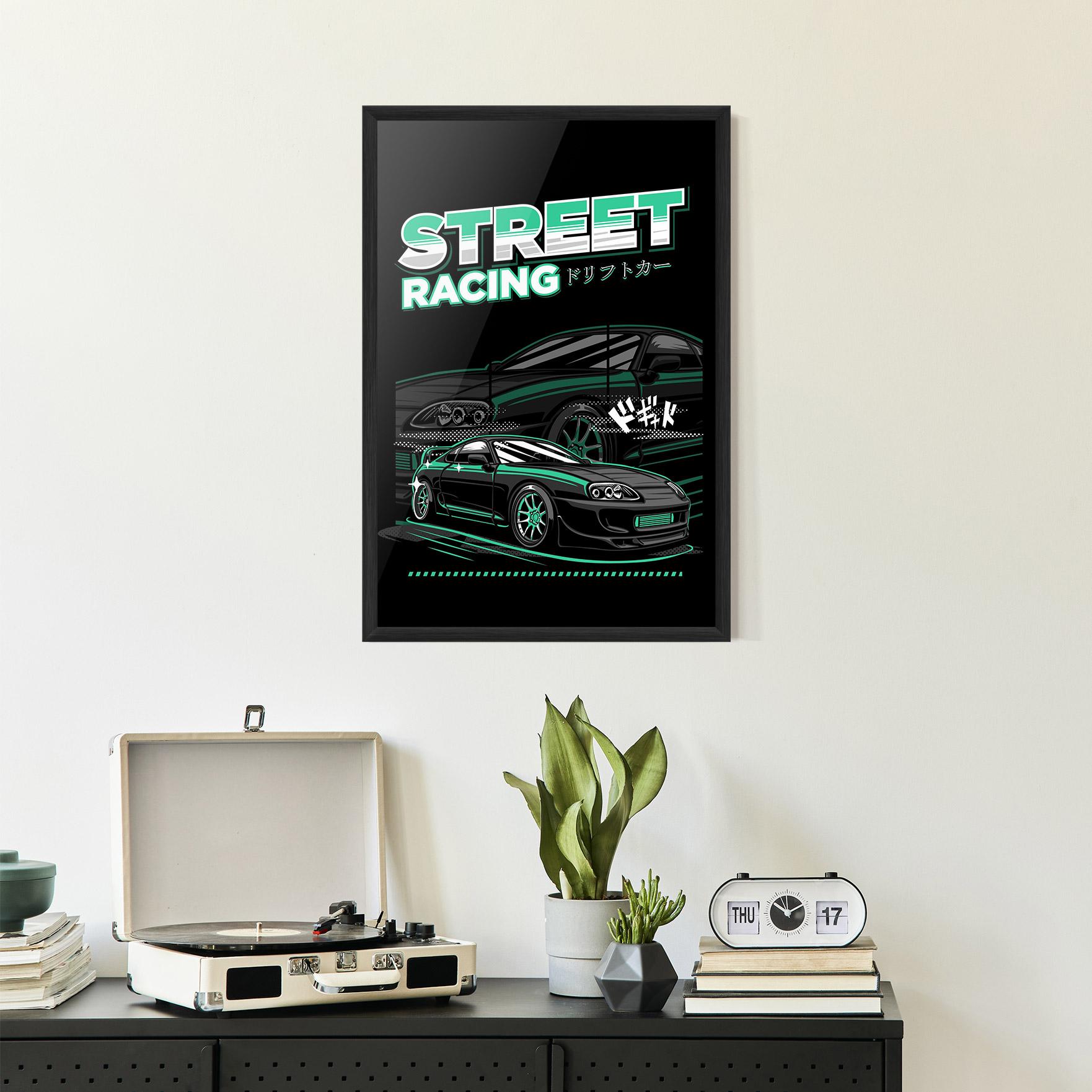 Keretezett Poszter Street Racing mockup 2