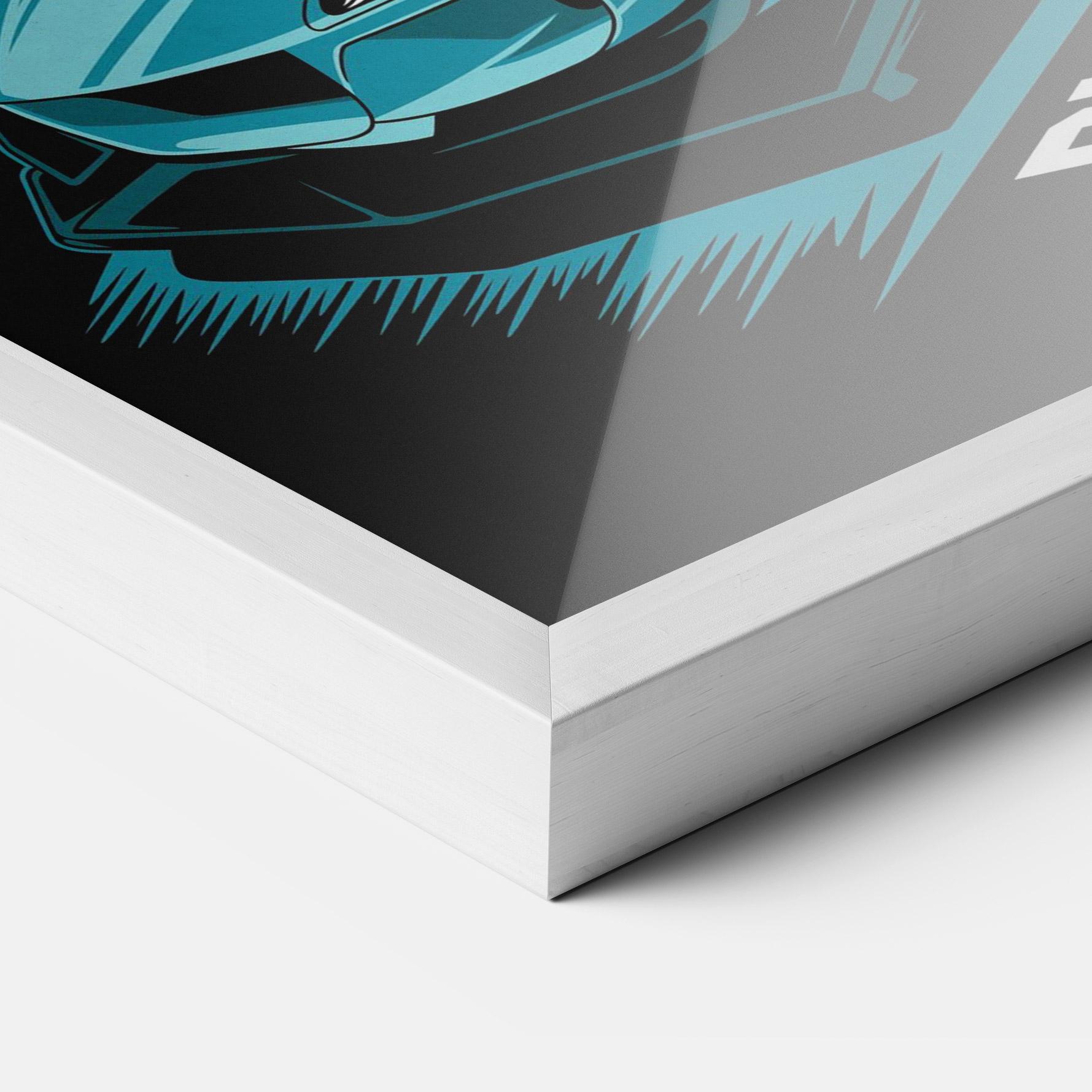 Keretezett Poszter Blue Born To Ride mockup 3