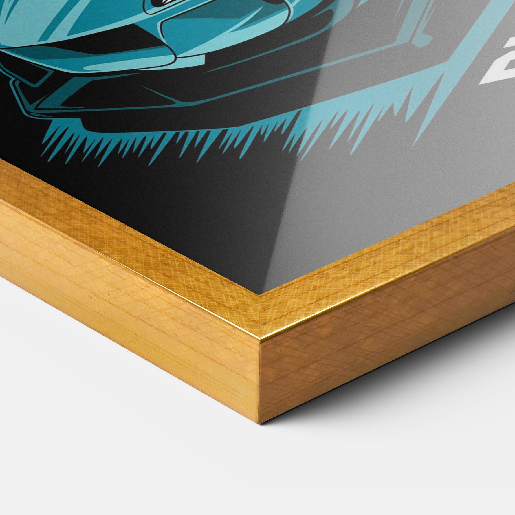 Keretezett Poszter Blue Born To Ride mockup 3