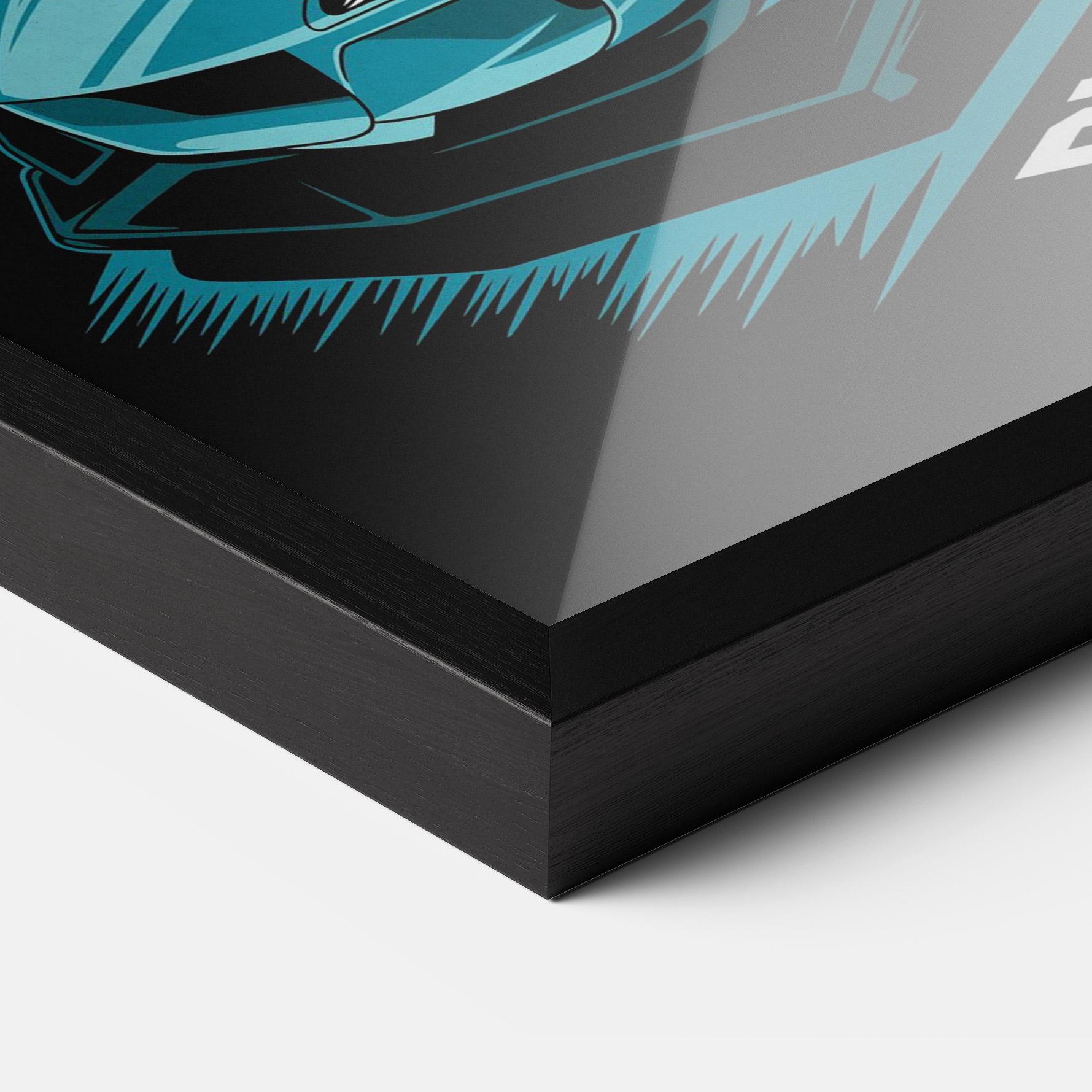 Keretezett Poszter Blue Born To Ride mockup 3