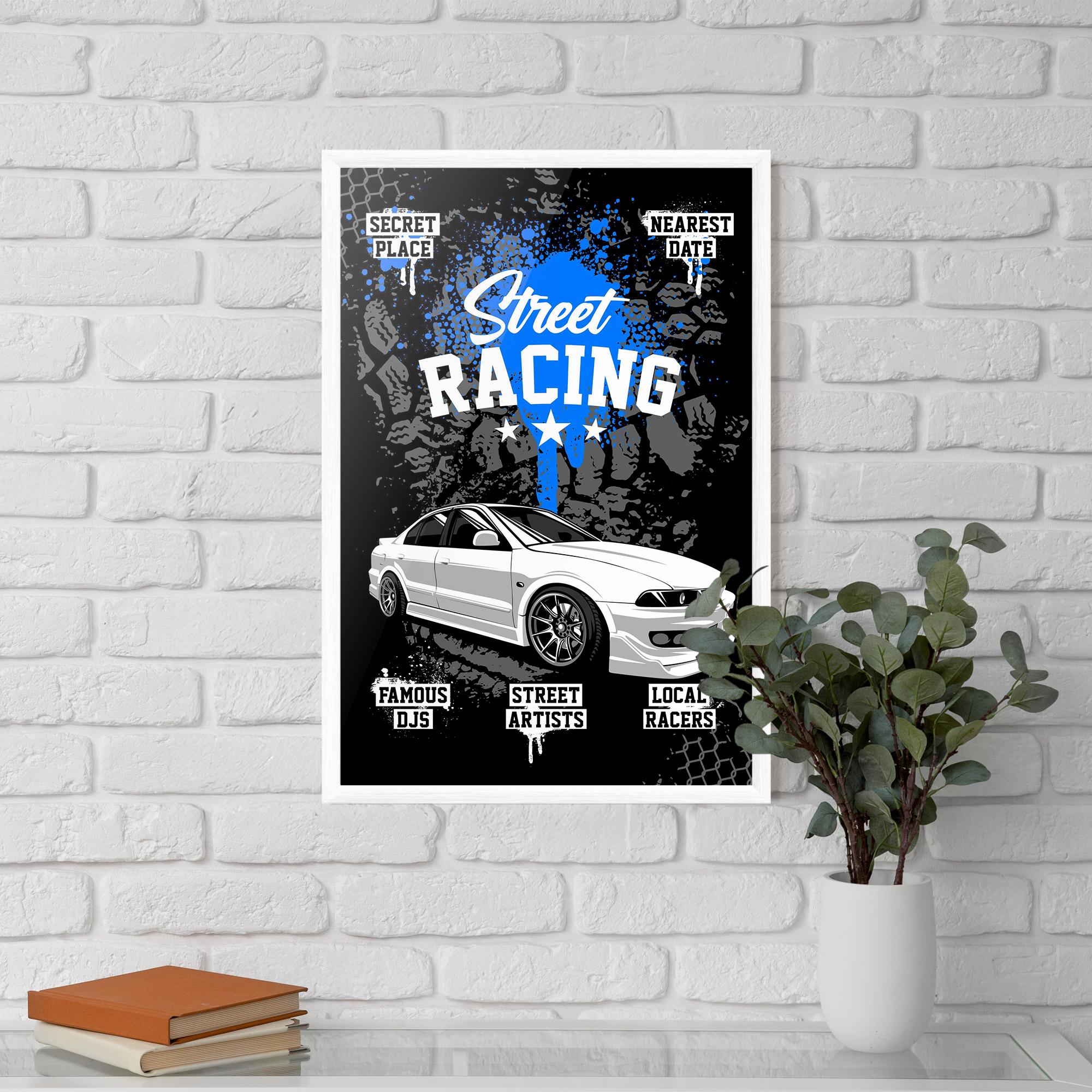 Keretezett Poszter Street Racing Art mockup 5