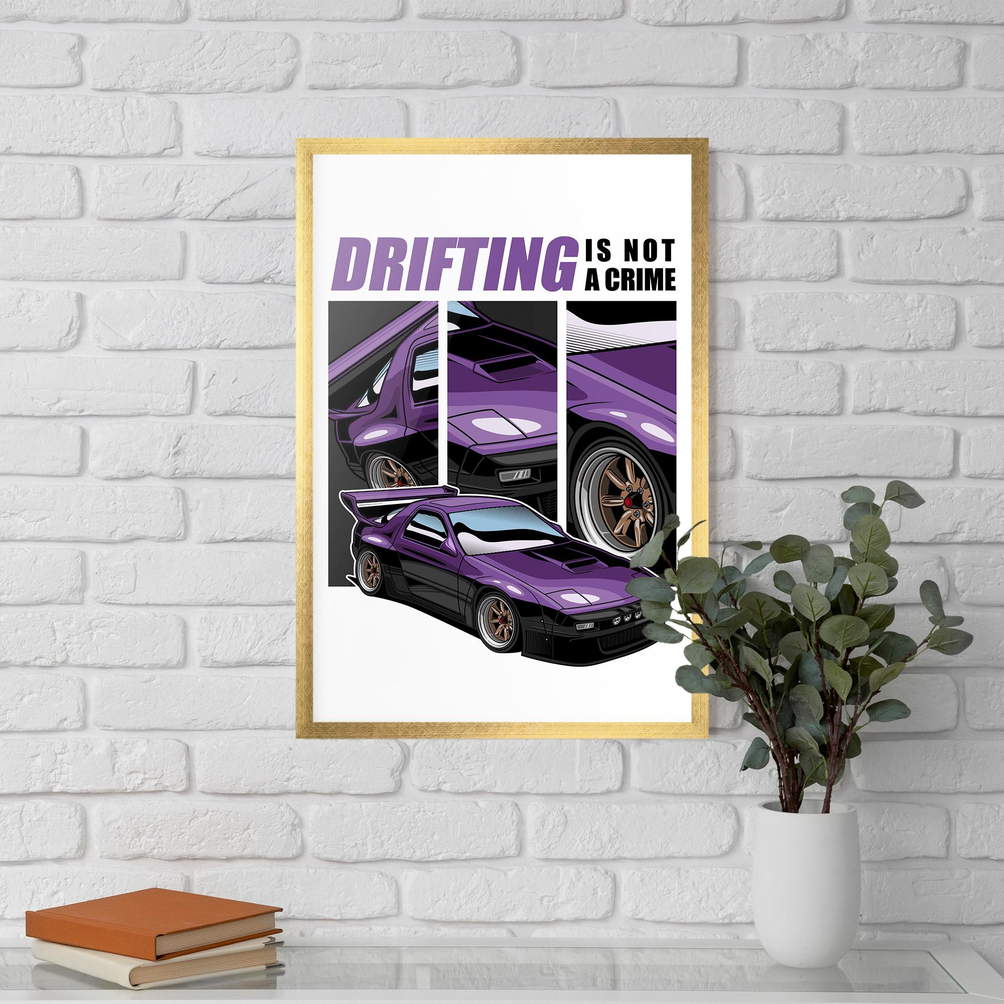 Keretezett Poszter Drift Purple Car mockup 5