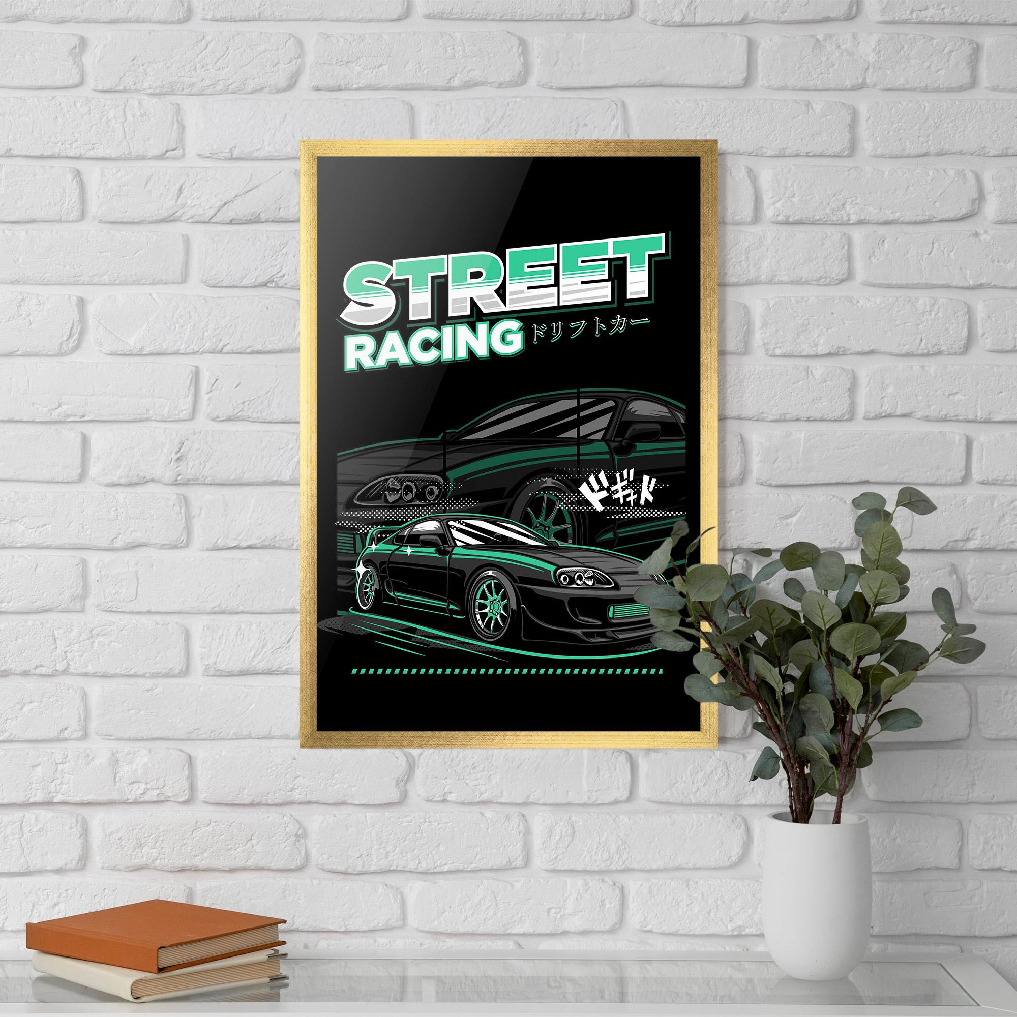 Keretezett Poszter Street Racing mockup 5