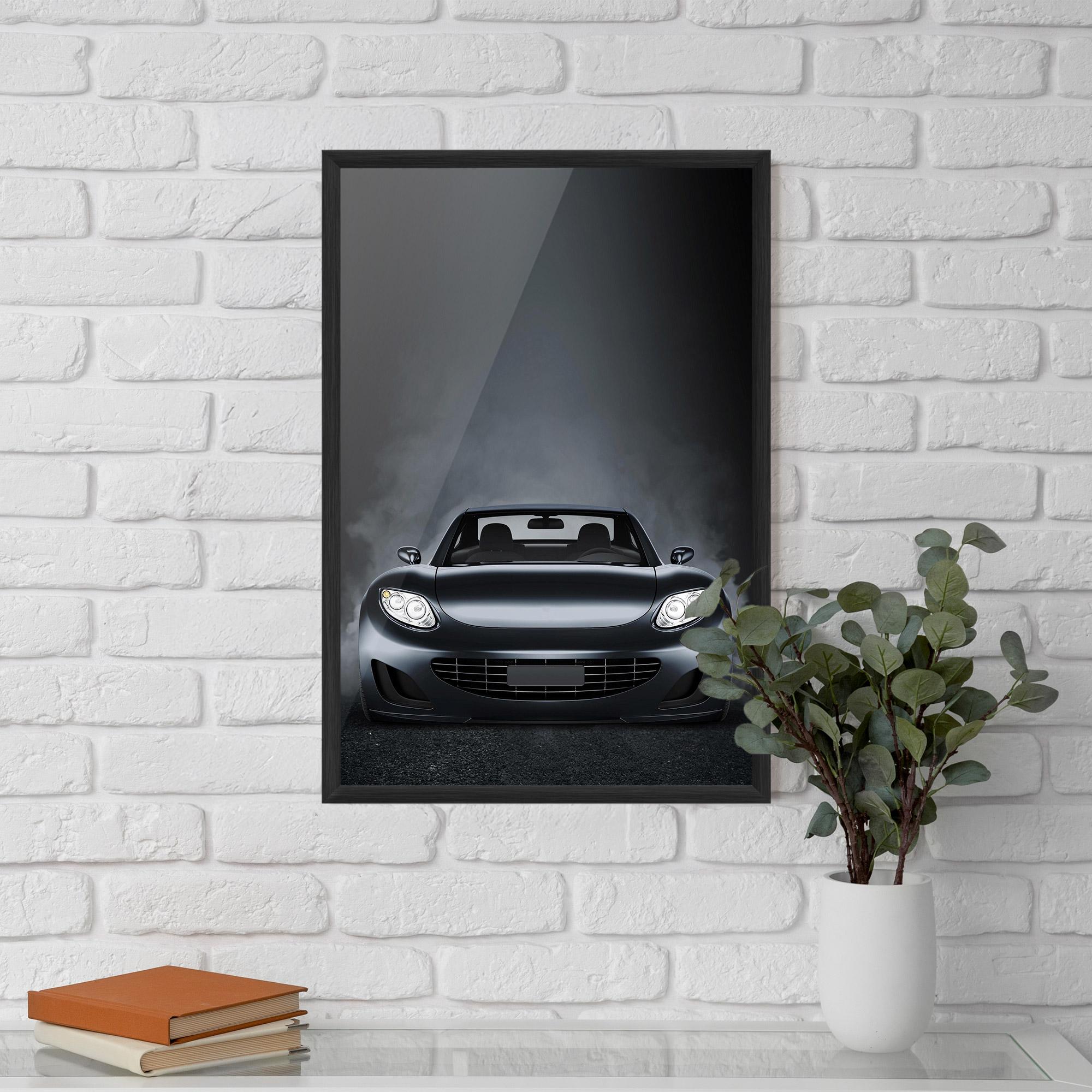 Keretezett Poszter Black Front Car mockup 5