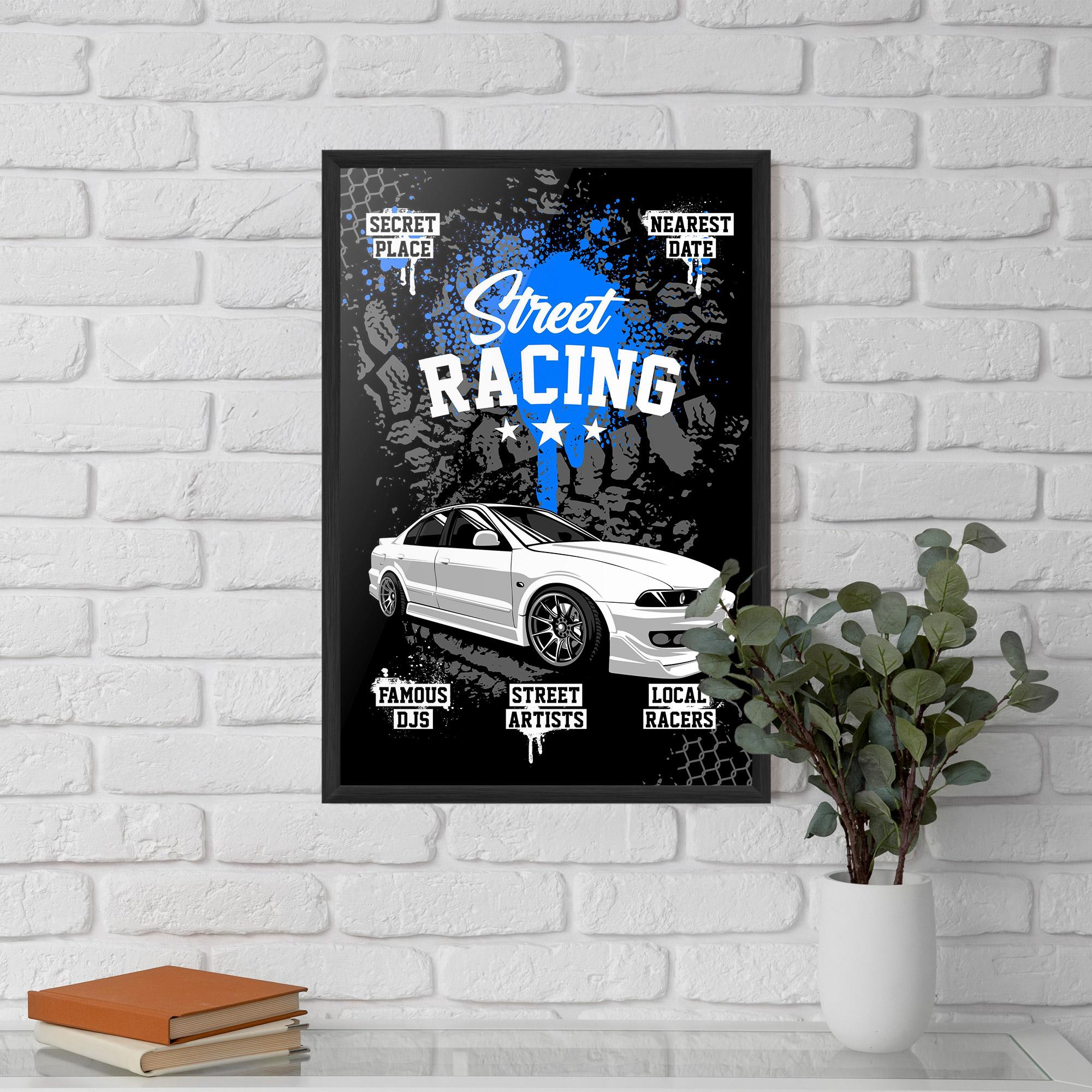 Keretezett Poszter Street Racing Art mockup 5