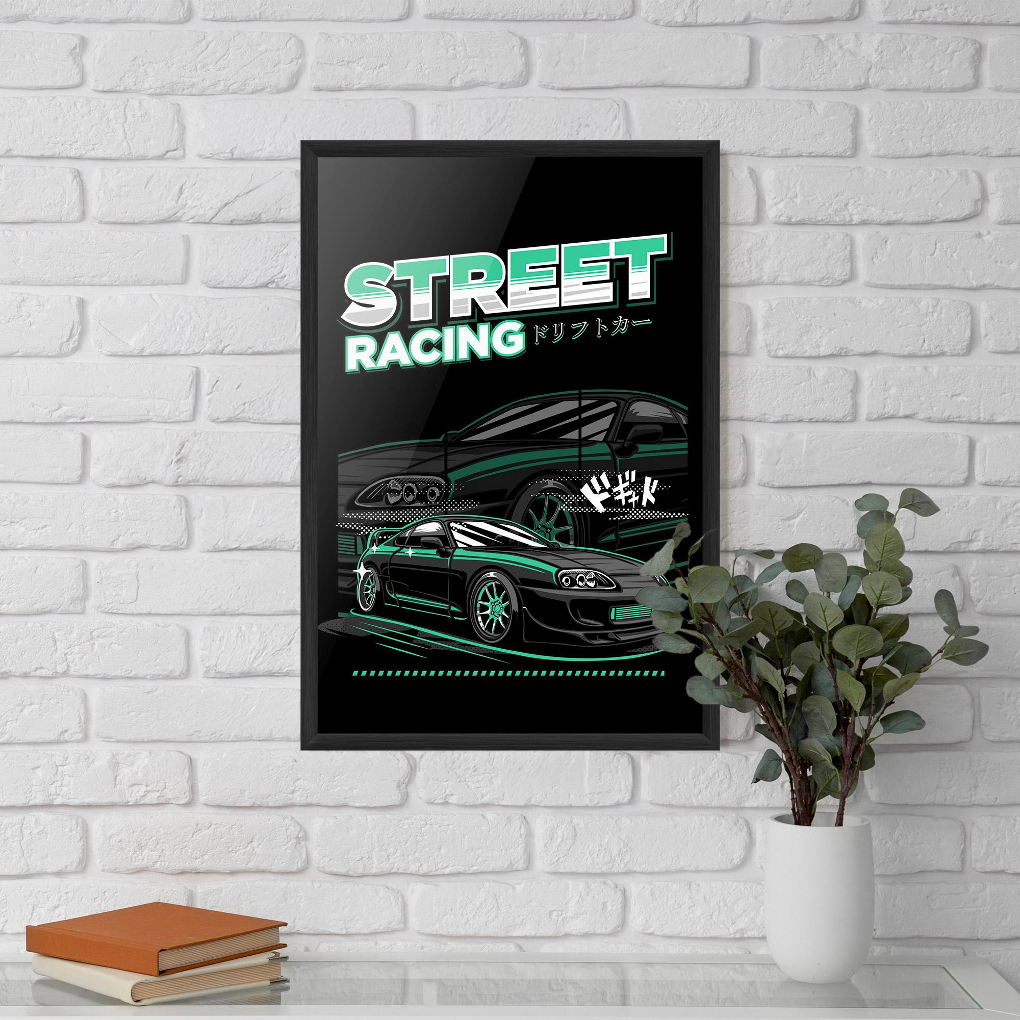 Keretezett Poszter Street Racing mockup 5