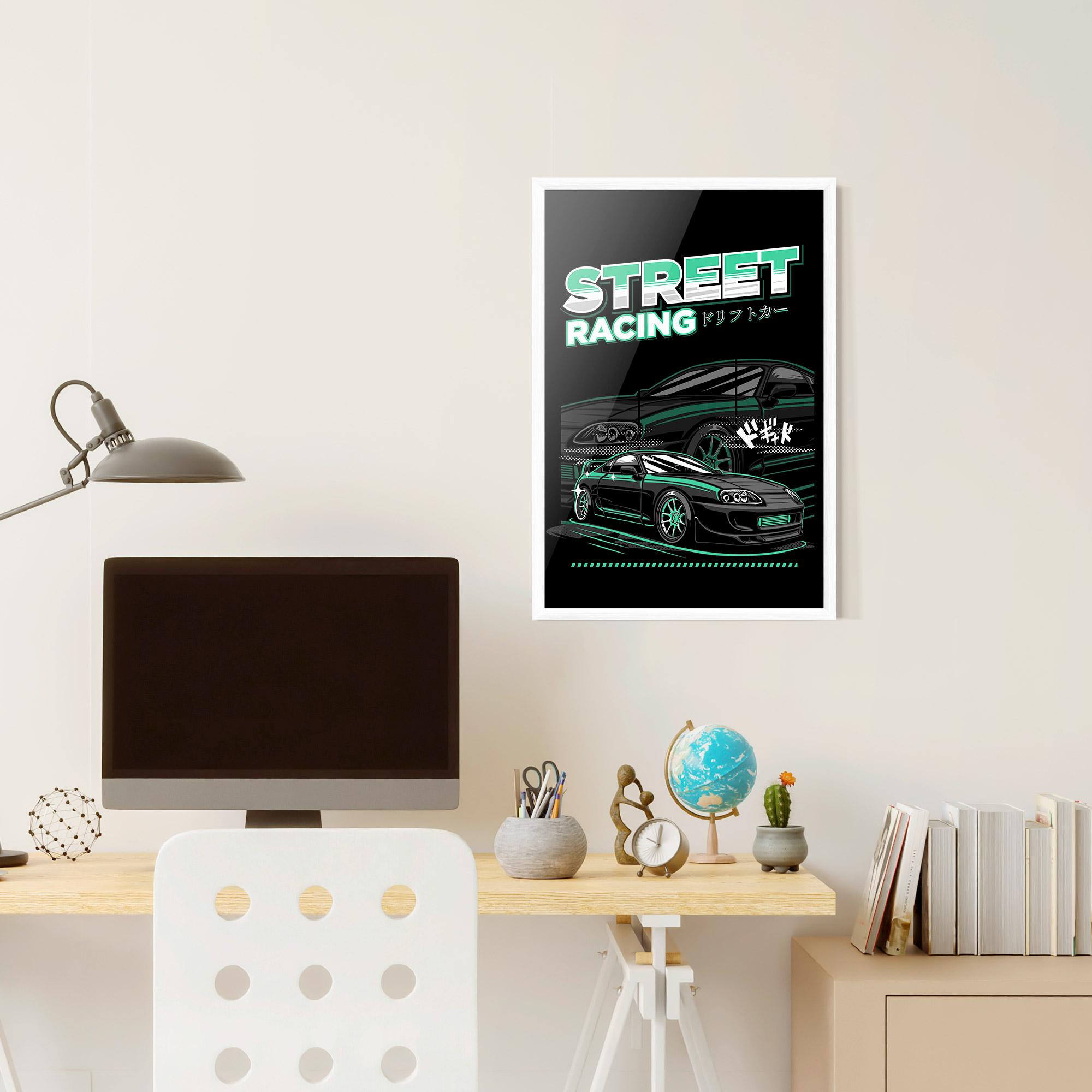 Keretezett Poszter Street Racing mockup 6