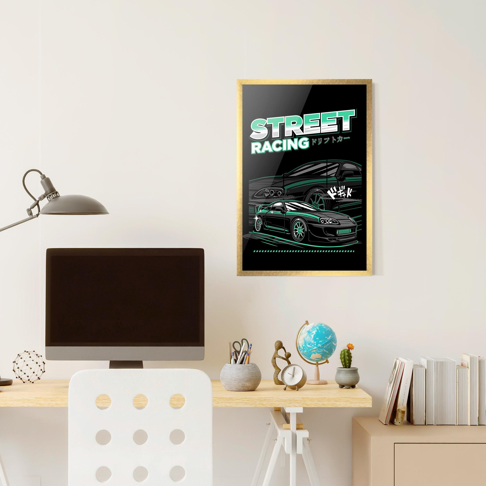 Keretezett Poszter Street Racing mockup 6