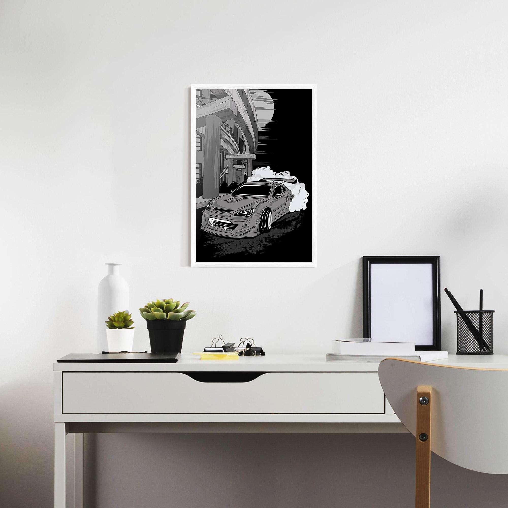 Keretezett Poszter Grey Cool Car mockup 7