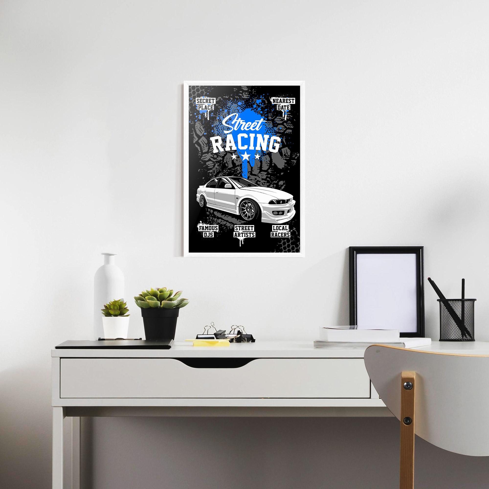 Keretezett Poszter Street Racing Art mockup 7