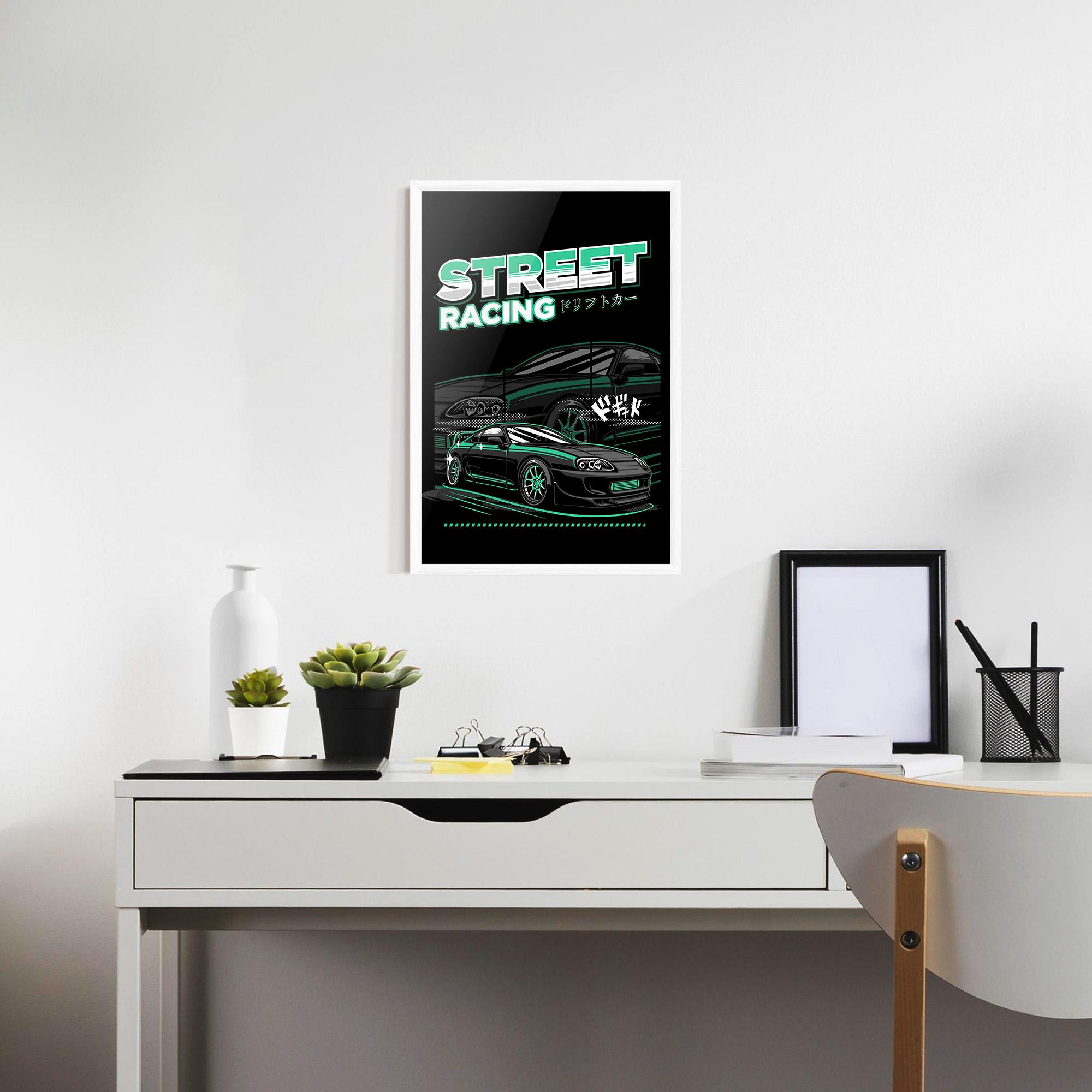 Keretezett Poszter Street Racing mockup 7