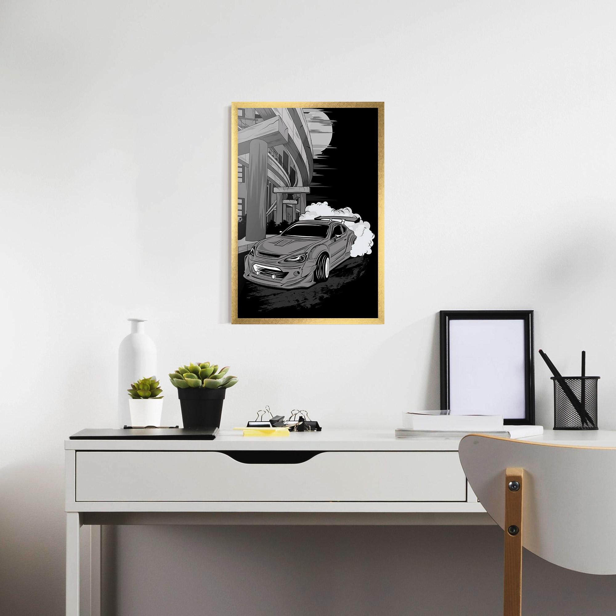 Keretezett Poszter Grey Cool Car mockup 7