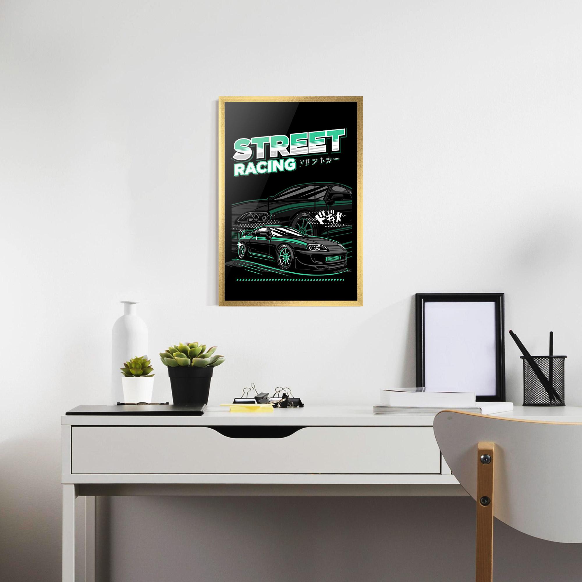 Keretezett Poszter Street Racing mockup 7