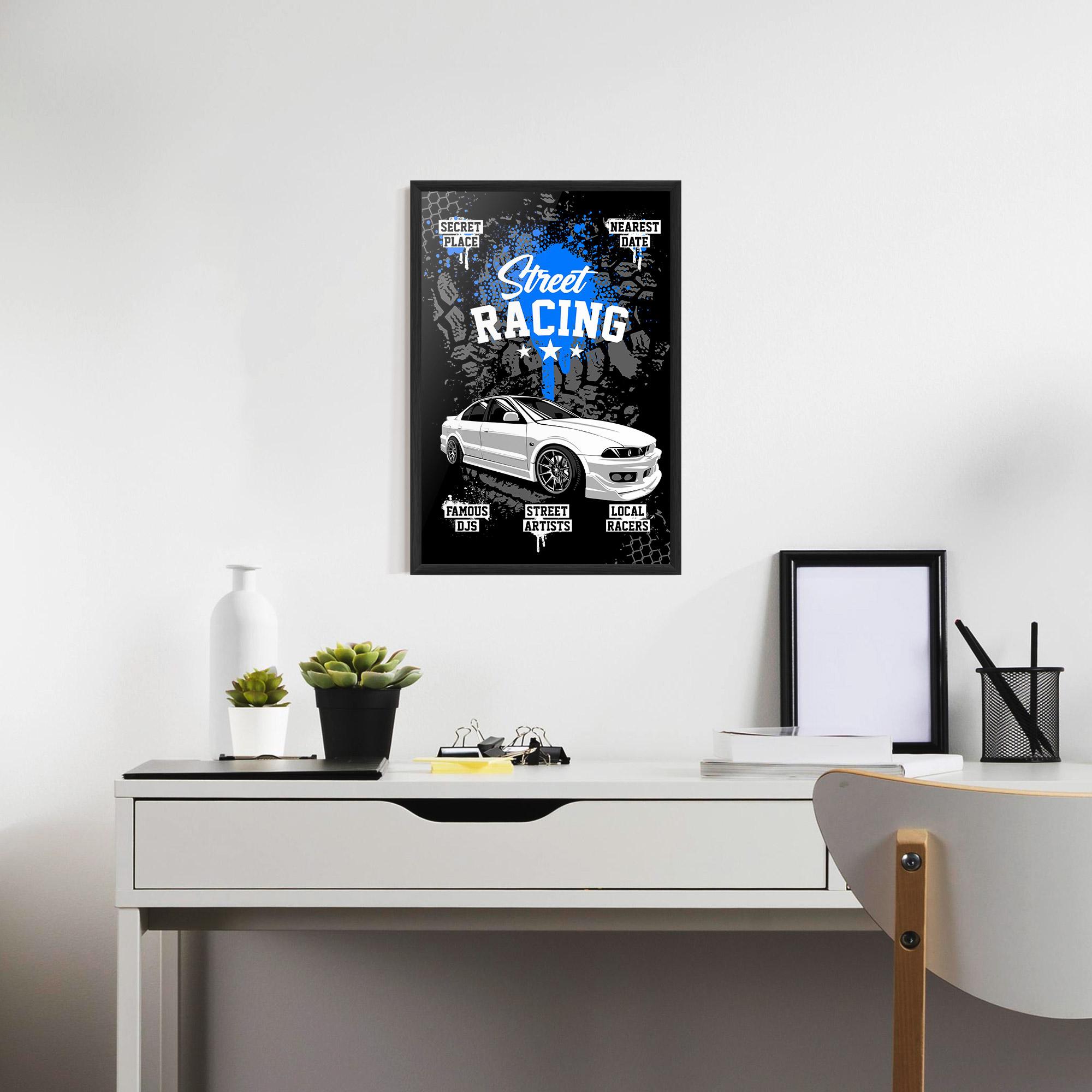 Keretezett Poszter Street Racing Art mockup 7